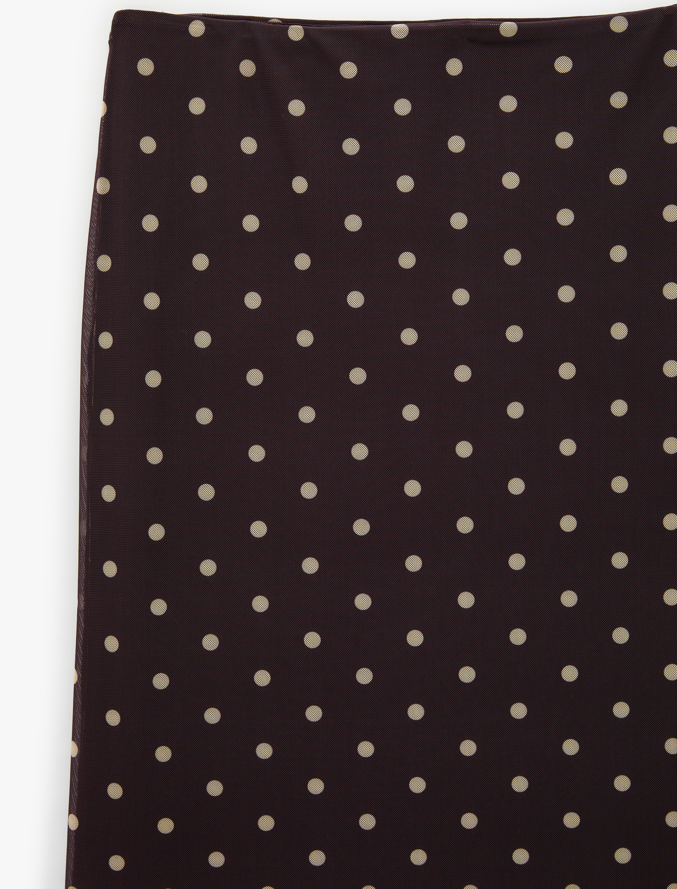   Slim Fit Puantiyeli Midi Tül Etek