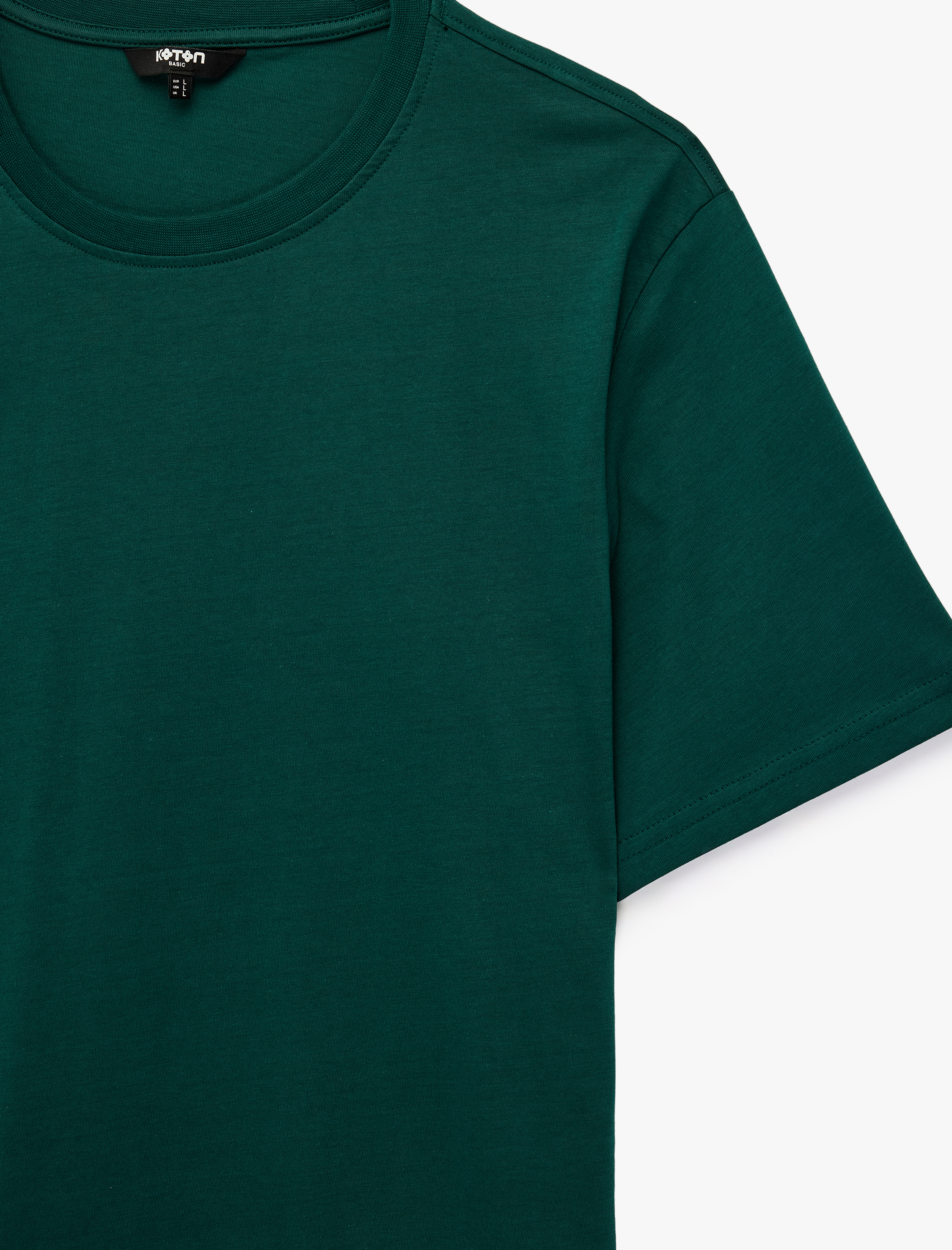   Pamuklu Kısa Kollu Bisiklet Yaka Slim Fit Erkek Basic Tişört