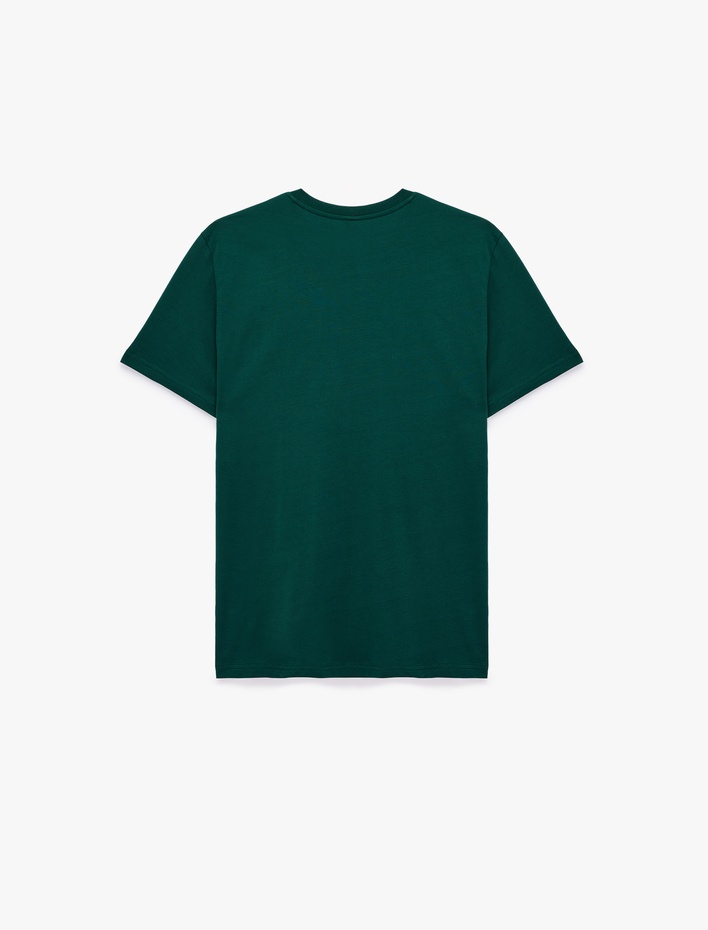  Pamuklu Kısa Kollu Bisiklet Yaka Slim Fit Erkek Basic Tişört