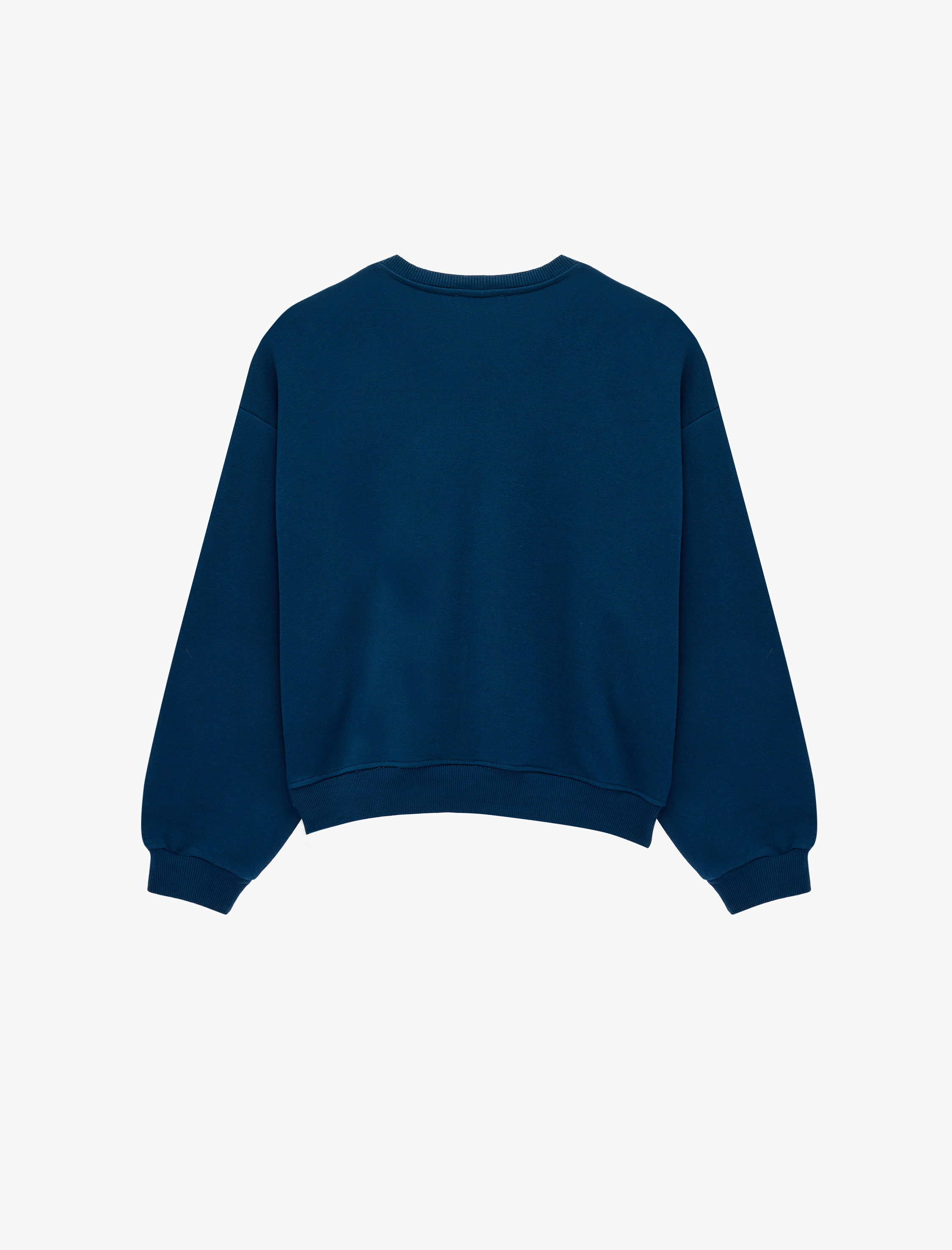   Regular Fit Üç İplik Şardonlu Uzun Kollu Bisiklet Yaka Basic Sweatshirt