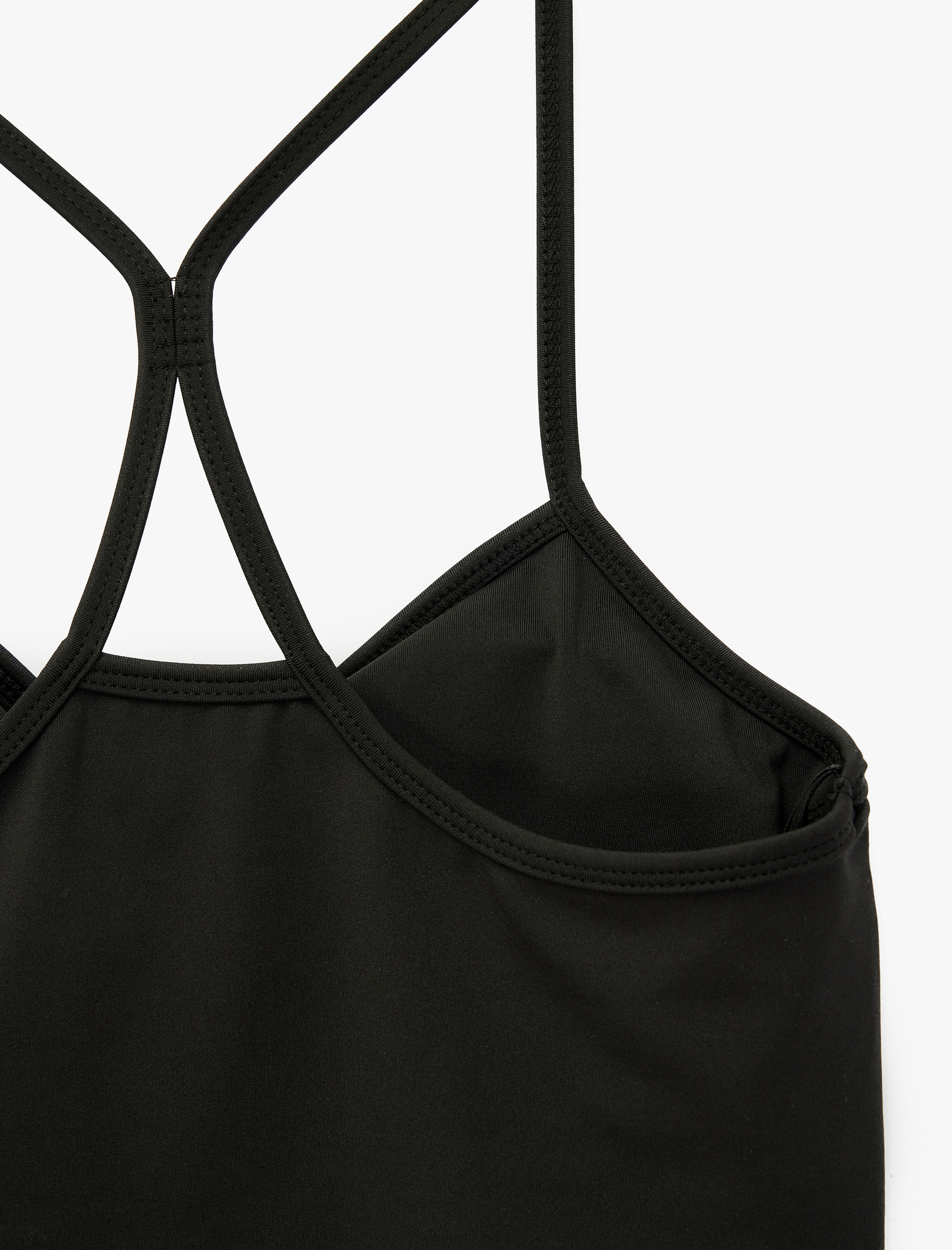   Slim Fit İp Askılı Sırt Detaylı Spor Bluz