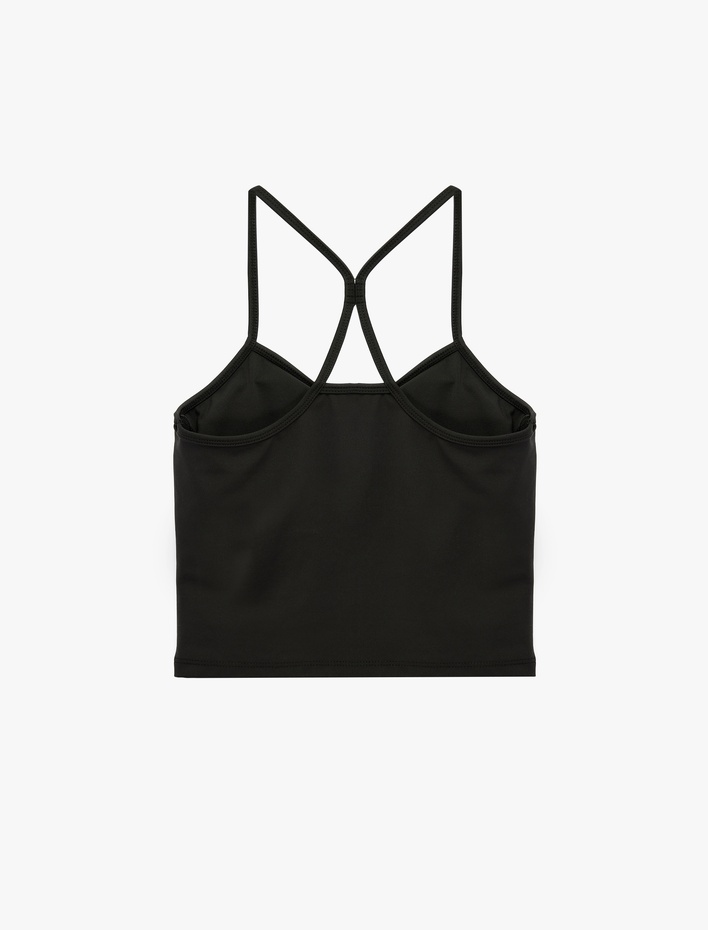  Slim Fit İp Askılı Sırt Detaylı Spor Bluz
