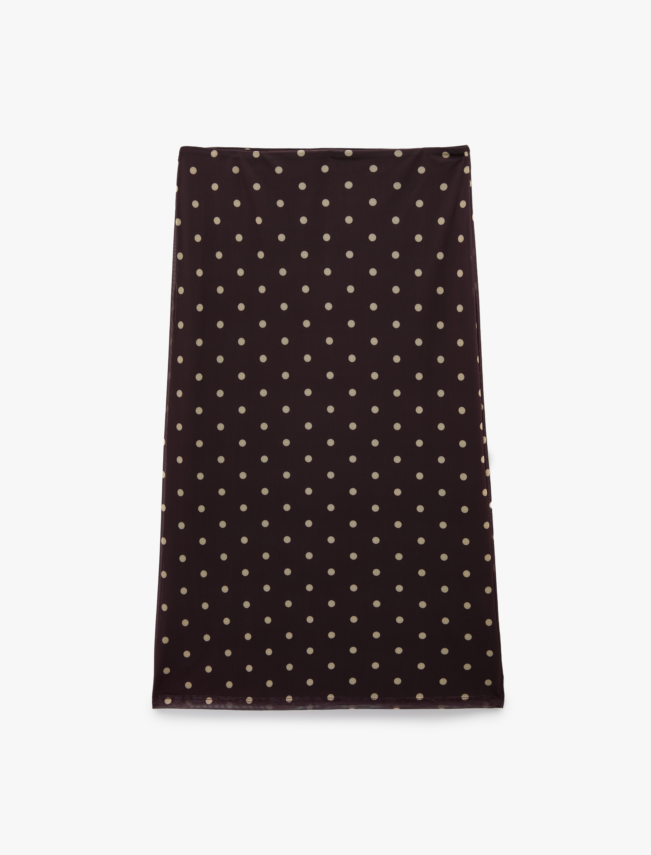   Slim Fit Puantiyeli Midi Tül Etek