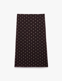 Slim Fit Puantiyeli Midi Tül Etek