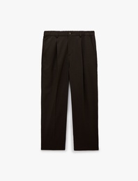 Regular Fit Viskon Karışımlı Cepli Pileli Kumaş Pantolon