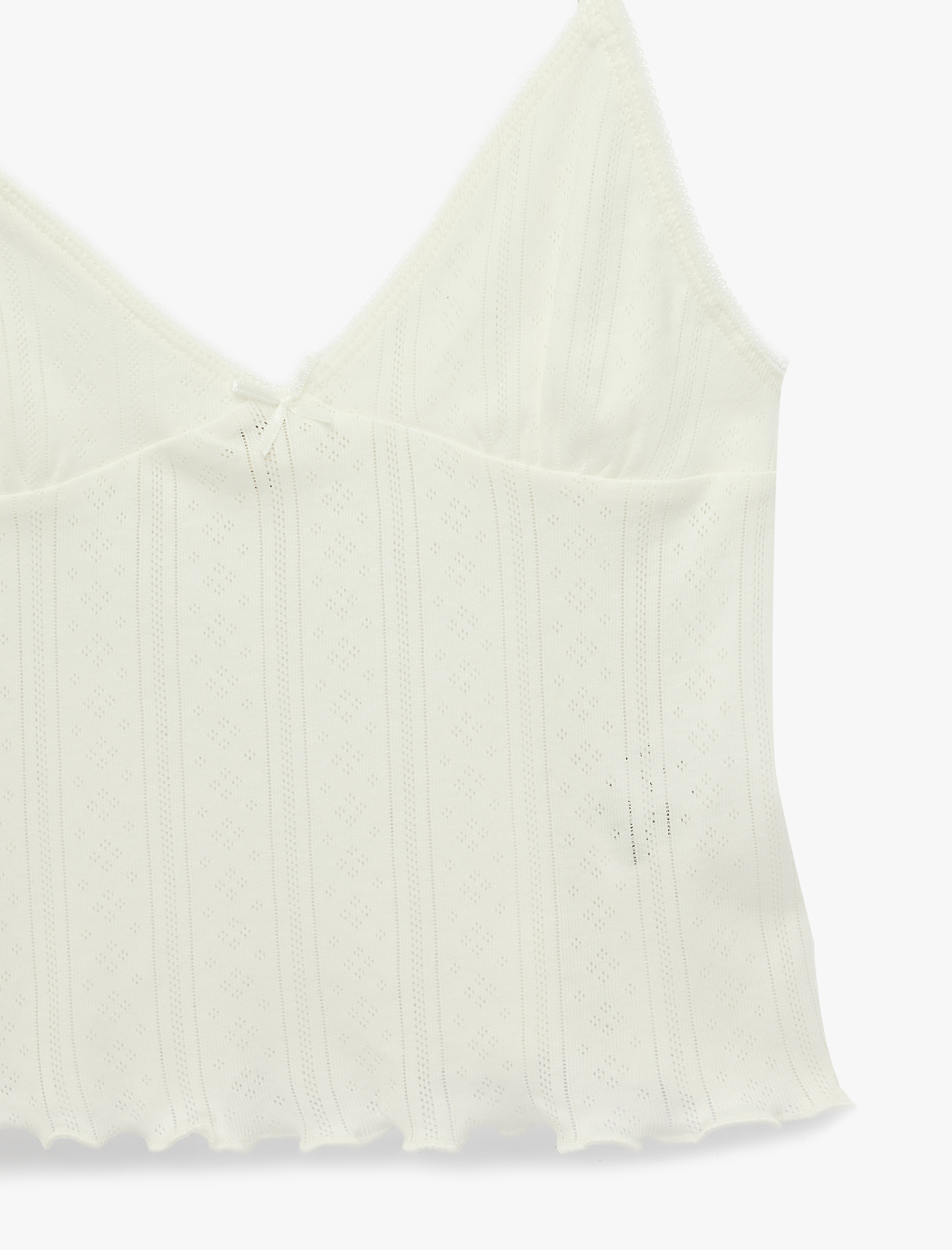   Pamuklu V Yaka Rahat Kesim Askılı Pijama Üstü