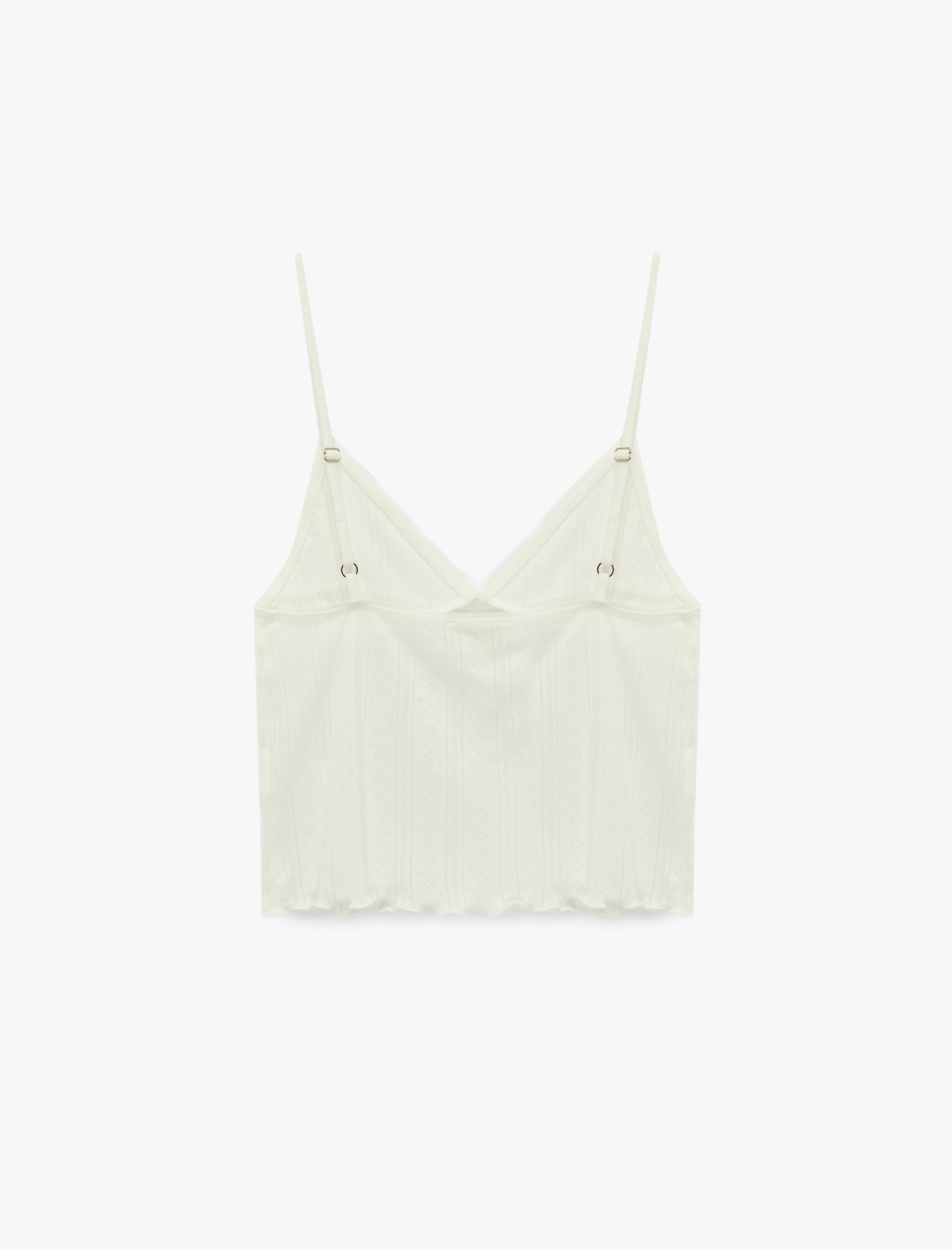   Pamuklu V Yaka Rahat Kesim Askılı Pijama Üstü