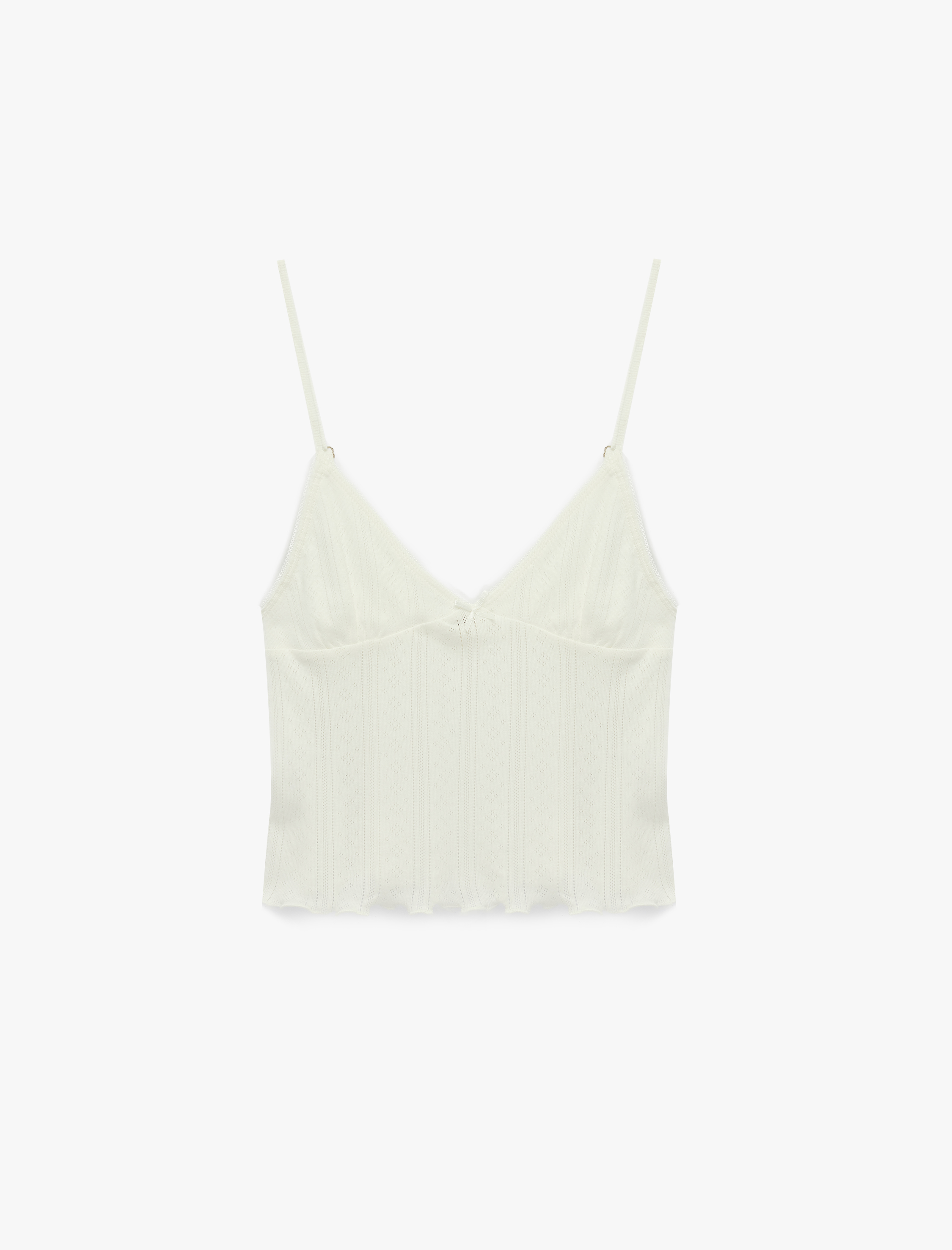   Pamuklu V Yaka Rahat Kesim Askılı Pijama Üstü