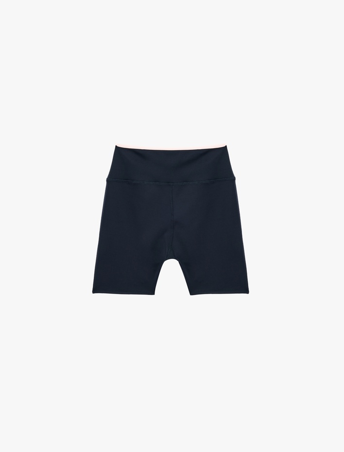  Yüksek Bel İnterlok Slim Fit Spor Biker Tayt
