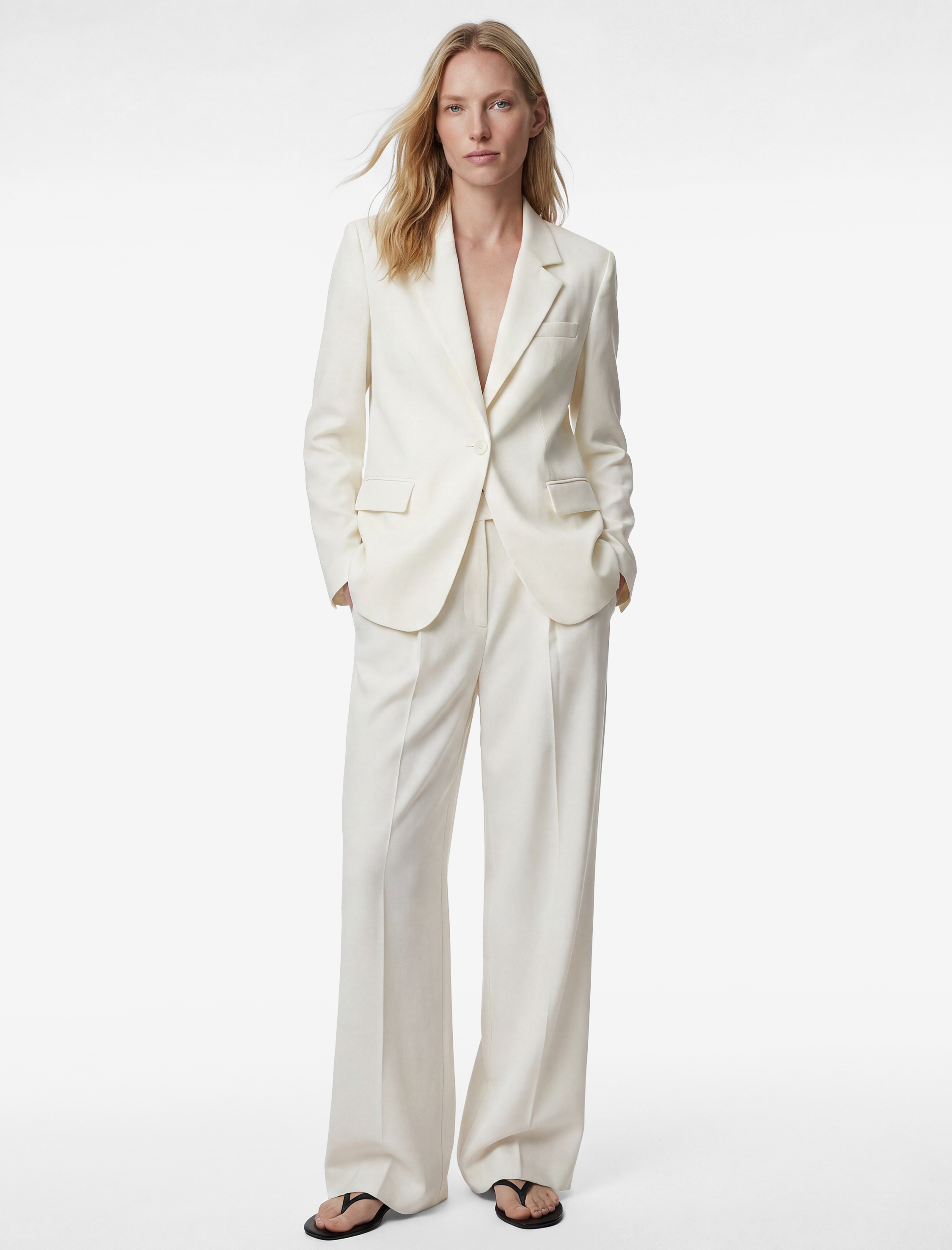   Uzun Kollu Cepli Oversize Blazer Ceket