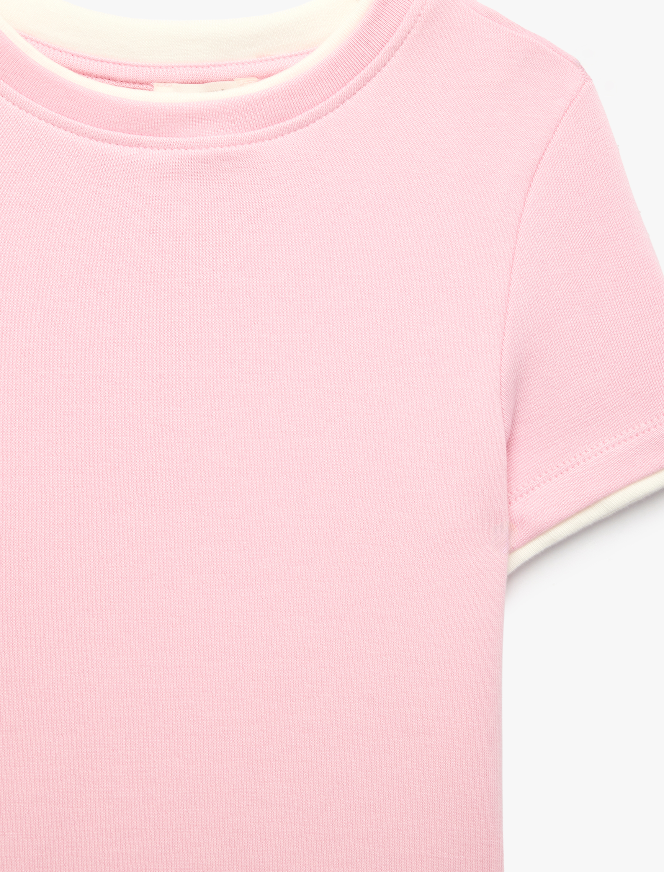  Kız Çocuk Modal Karışımlı Bisiklet Yaka Kısa Kollu Slim Fit Tişört
