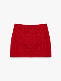 Slim Fit A Kesim Tüvit Mini Etek
