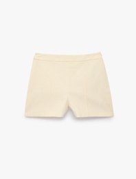 Jakarlı Slim Fit Mini Şort