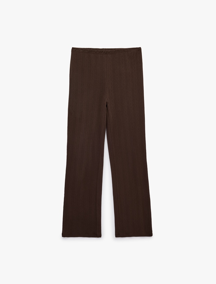  Beli Lastikli Dokulu Uzun Pijama Altı