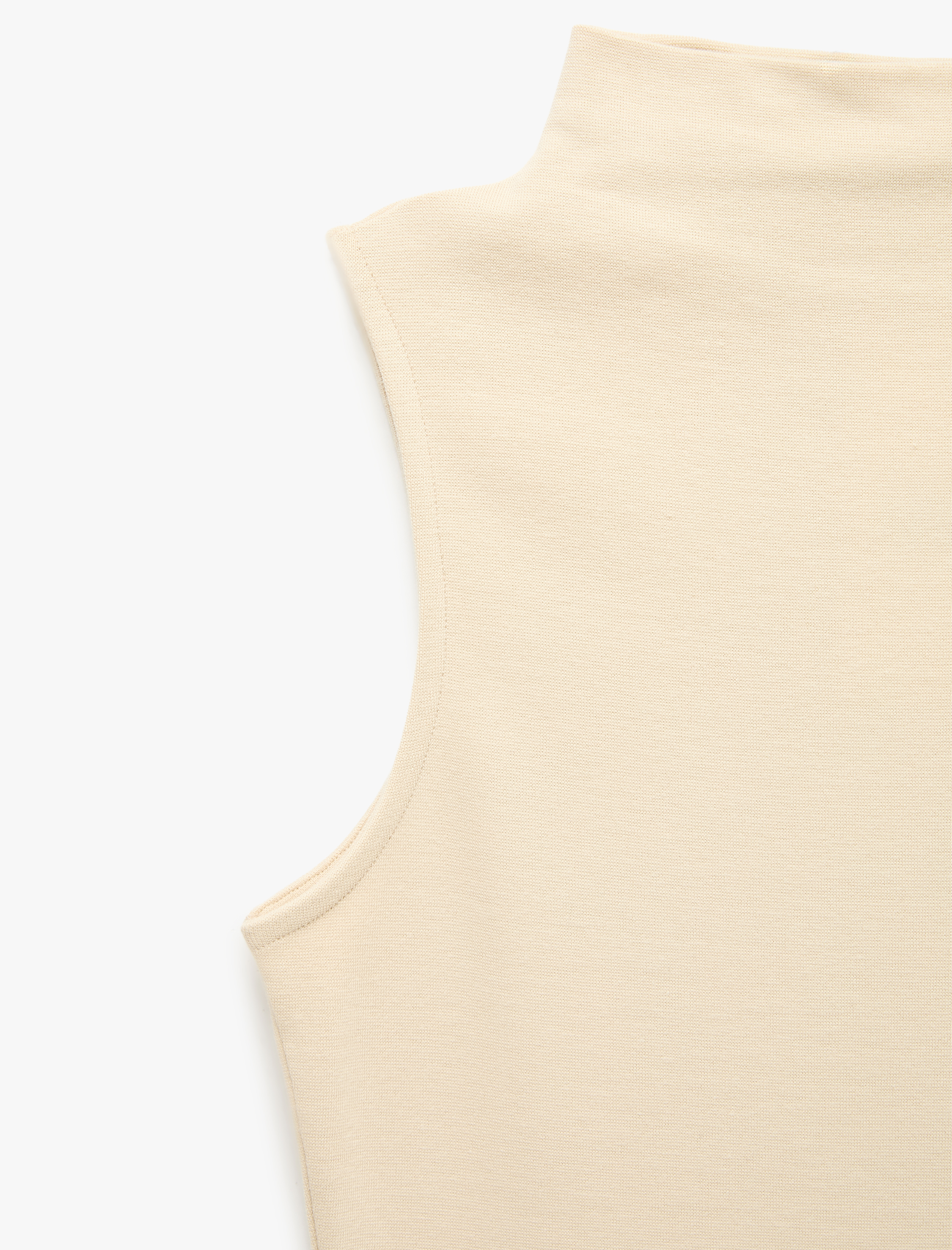   Modal Kumaş Slim Fit Kolsuz Dik Yaka Bluz
