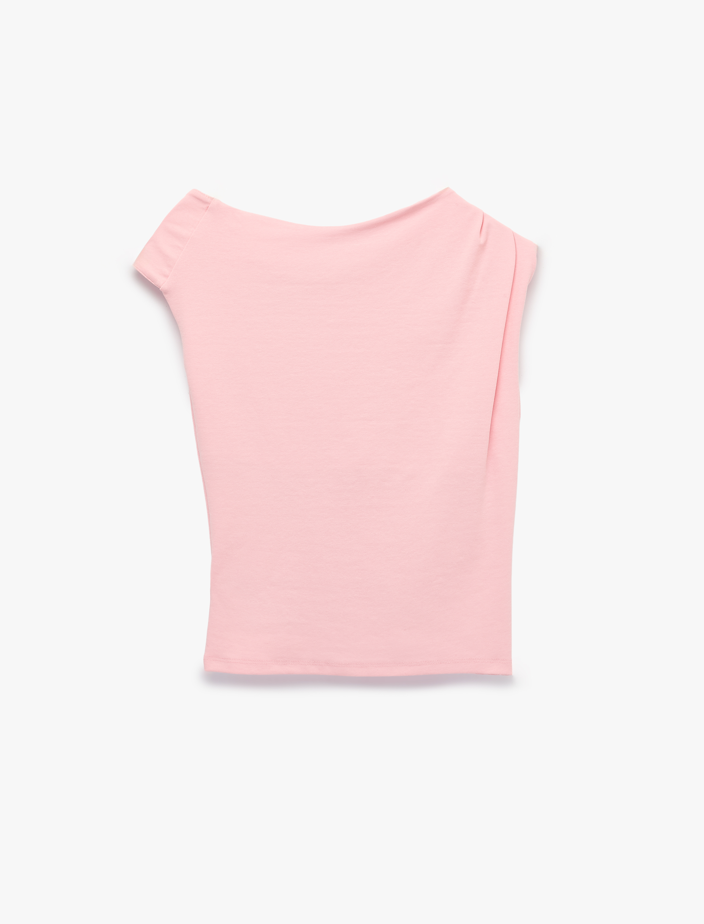   Pamuklu Kayık Yaka Kısa Kollu Slim Fit Asimetrik Baskılı Tişört