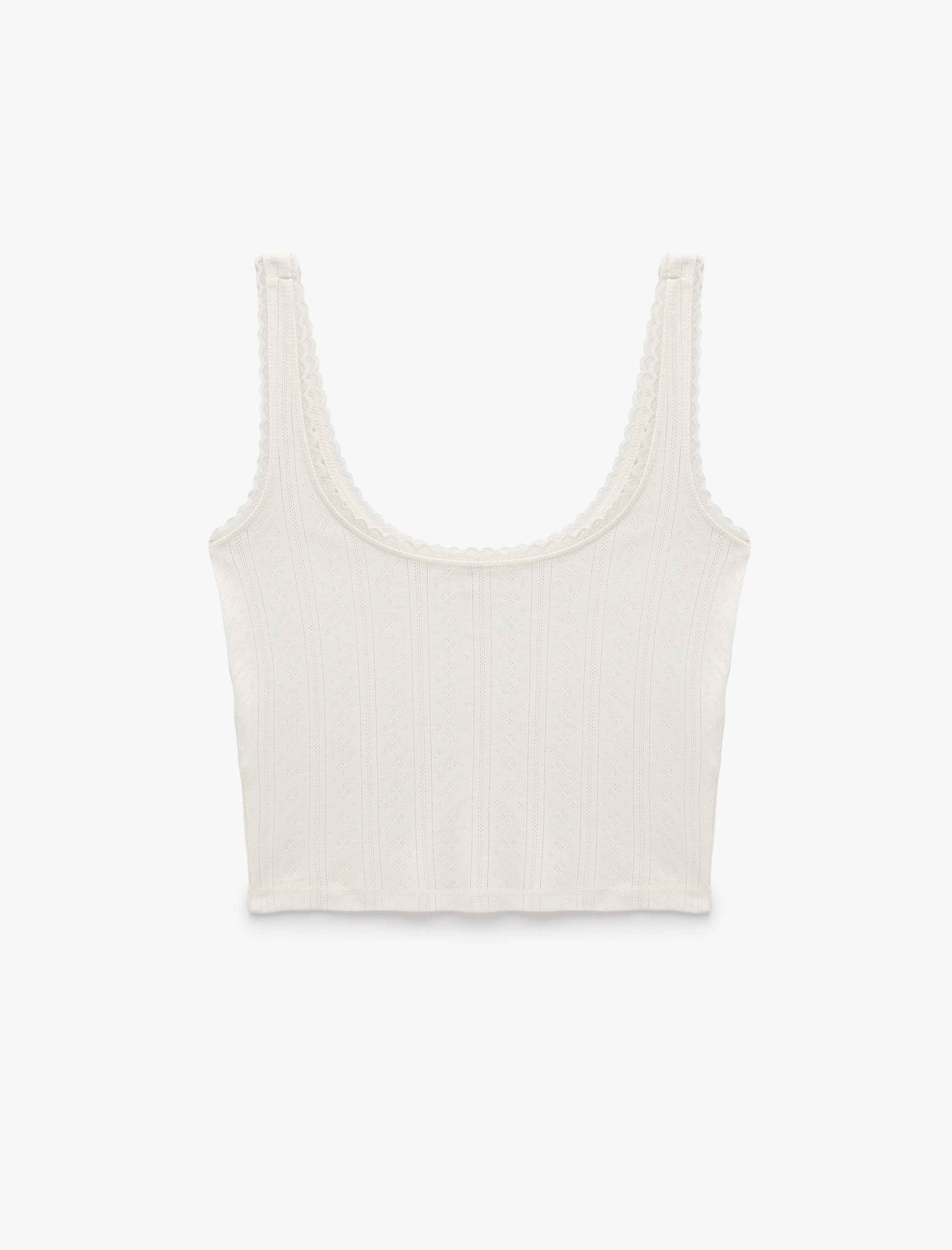   Pamuklu Rahat Kesim U Yaka Askılı Pijama Üstü