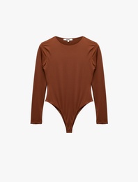 Bisiklet Yaka Uzun Kollu Bodysuit