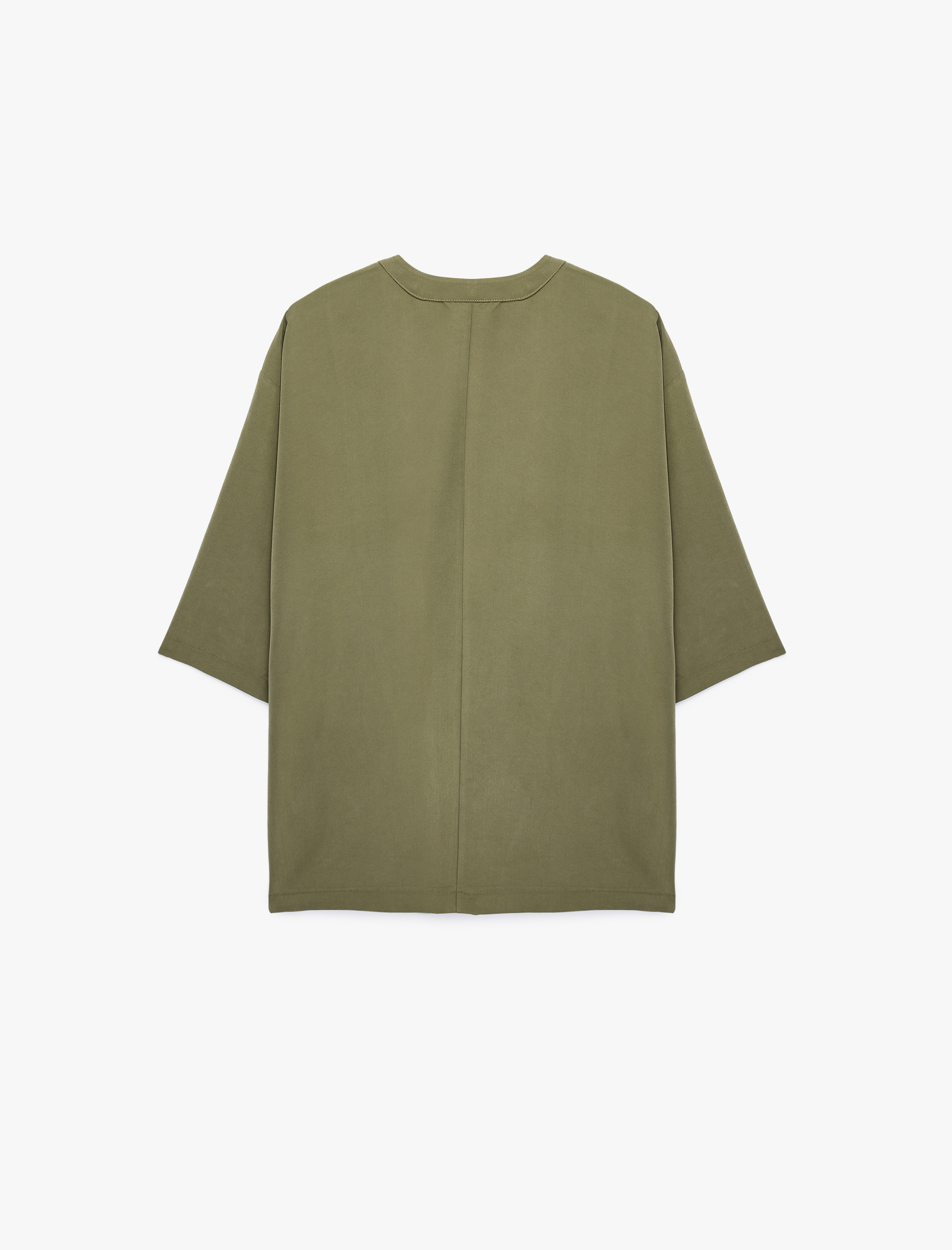   Hakim Yaka Cepli 3/4 Kol Modal Karışımlı Kimono