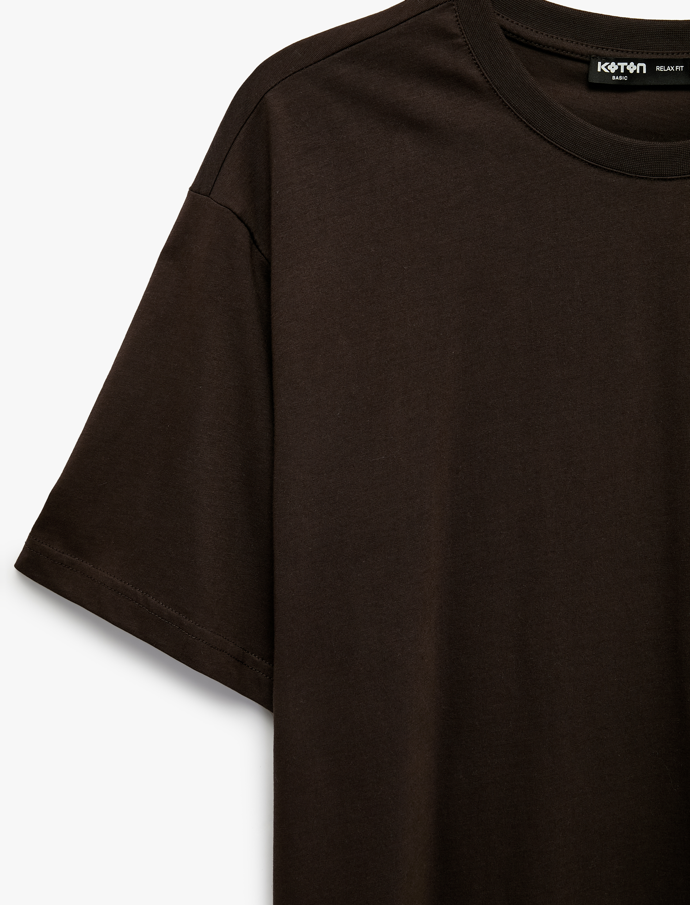   Pamuklu Bisiklet Yaka Kısa Kollu Basic Oversize Tişört