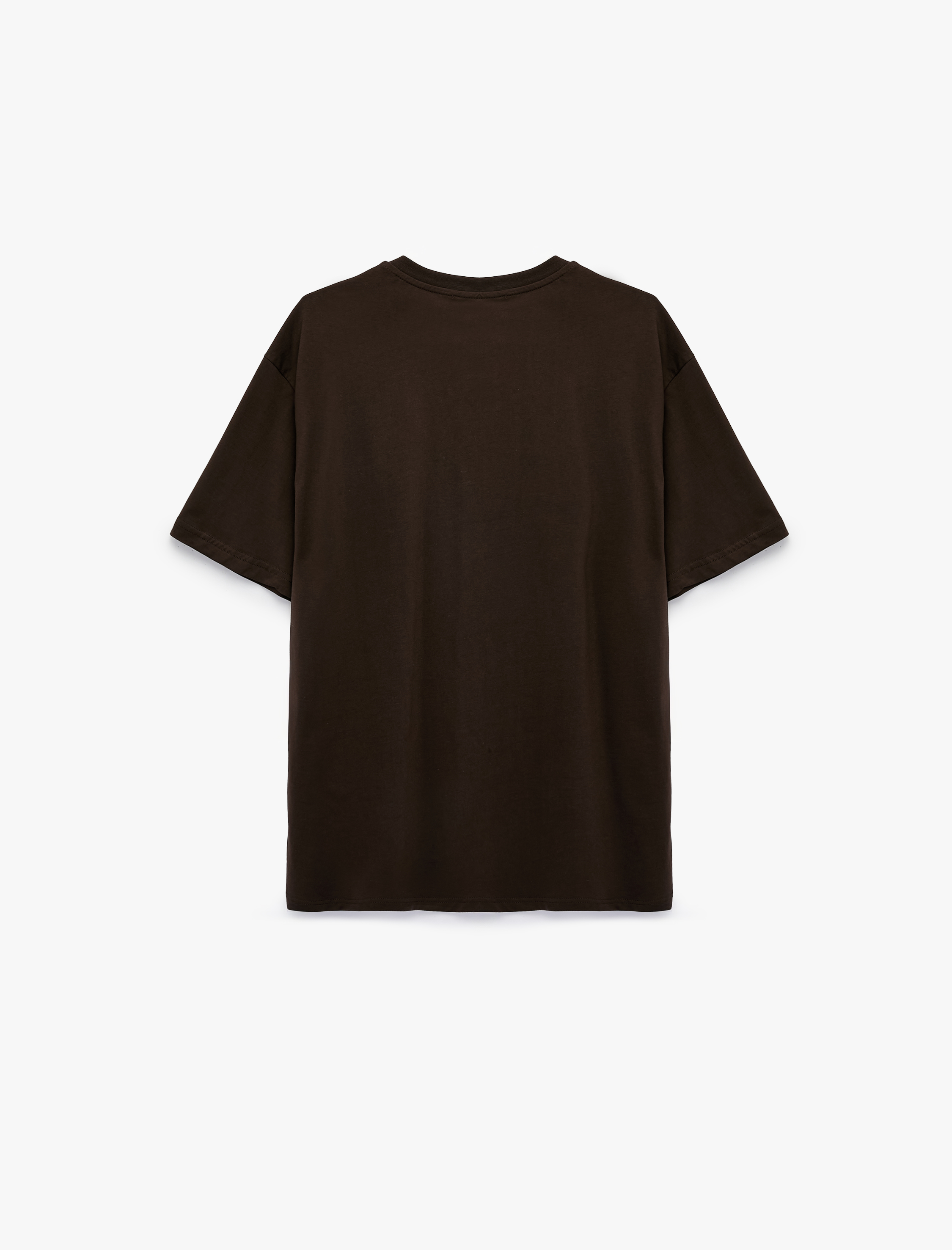   Pamuklu Bisiklet Yaka Kısa Kollu Basic Oversize Tişört