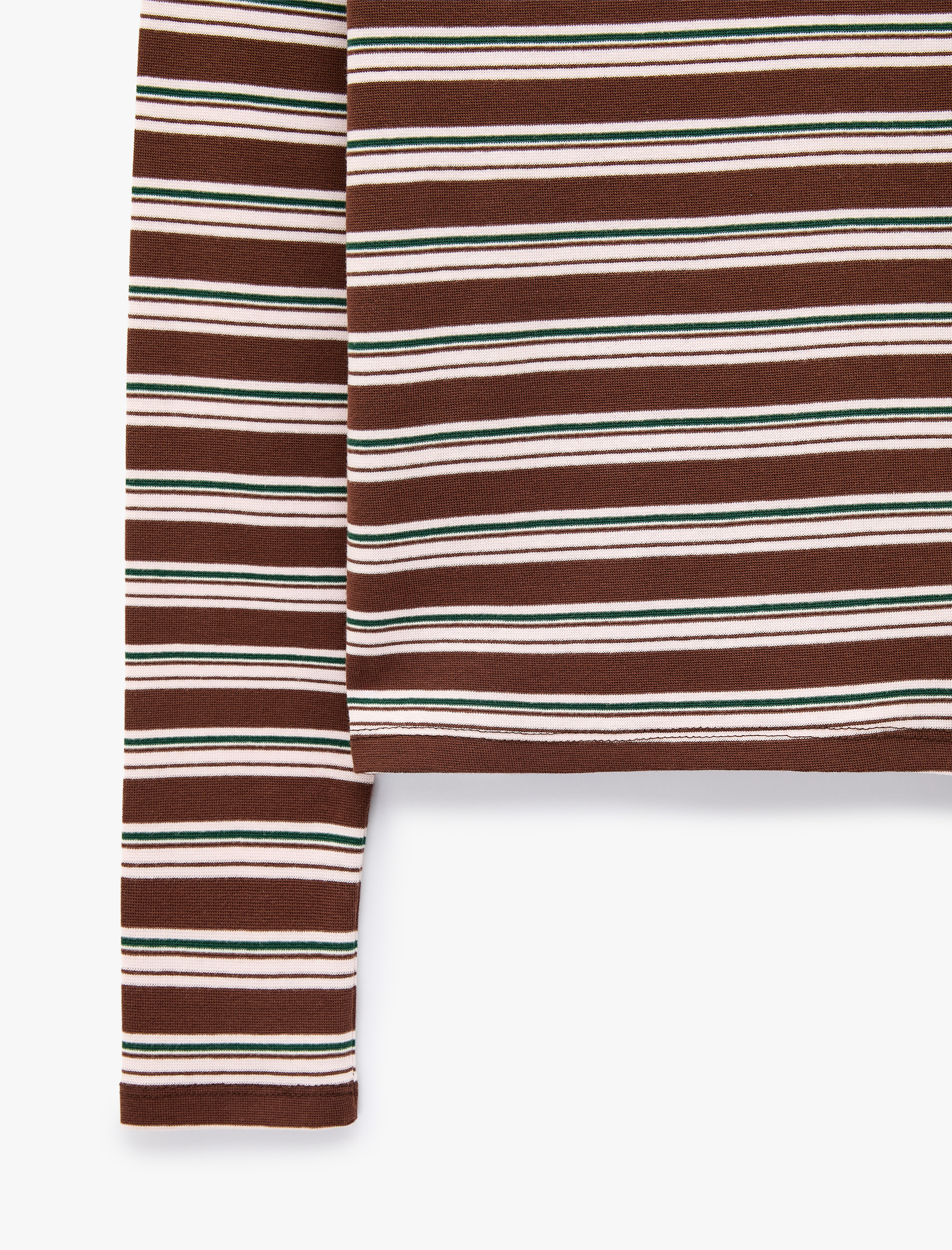   Slim Fit Pamuklu Uzun Kollu Basic Çizgili Tişört