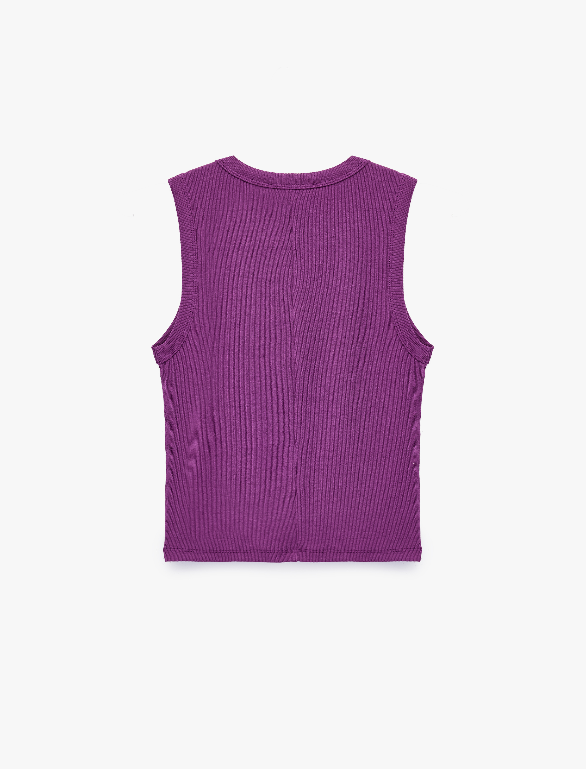   Pamuklu Kaşkorse Slim Fit Kolsuz Bisiklet Yaka Fitilli Atlet
