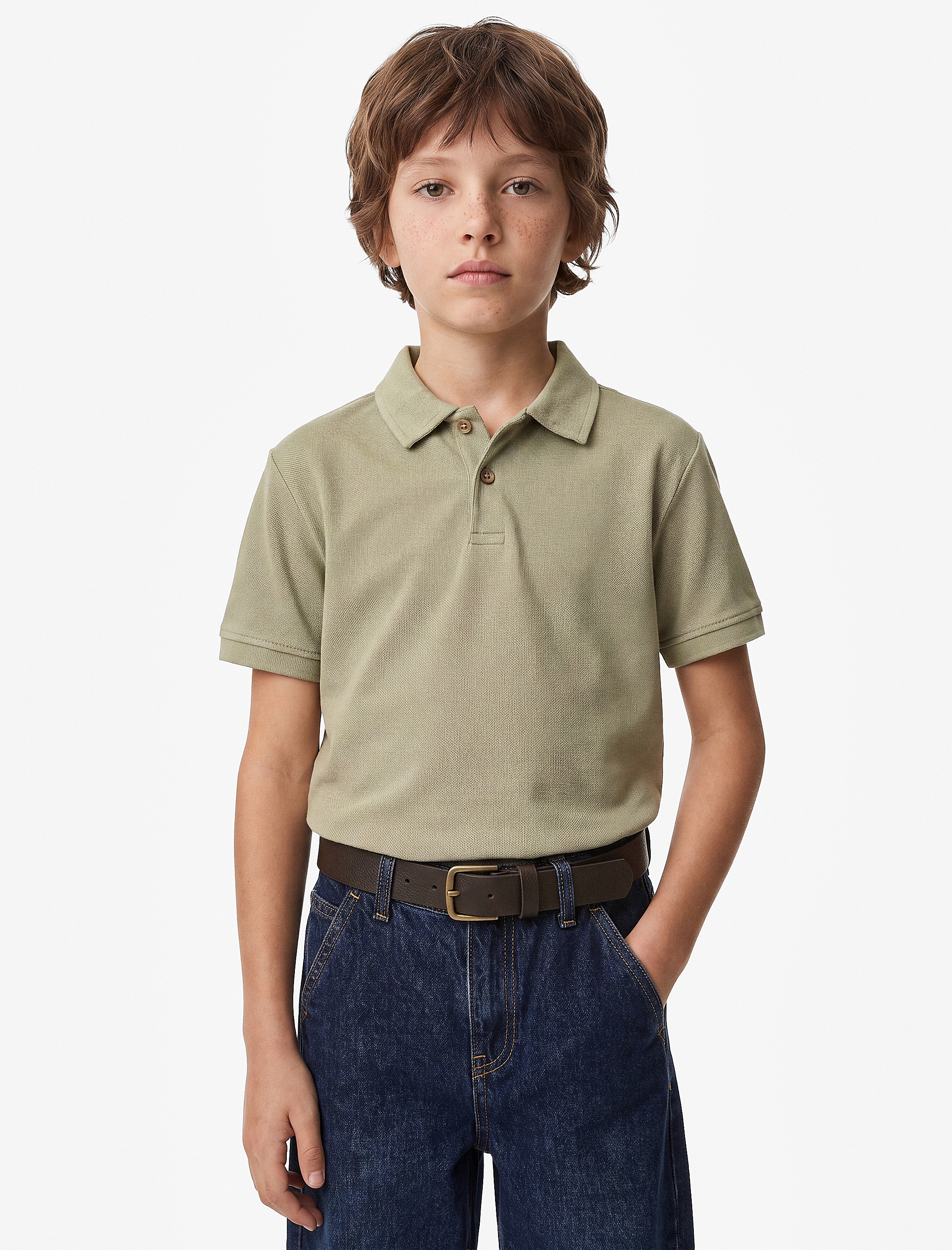  Erkek Çocuk Pamuklu Kısa Kollu Basic Polo Yaka Tişört