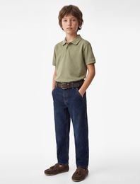 Pamuklu Kısa Kollu Basic Polo Yaka Tişört