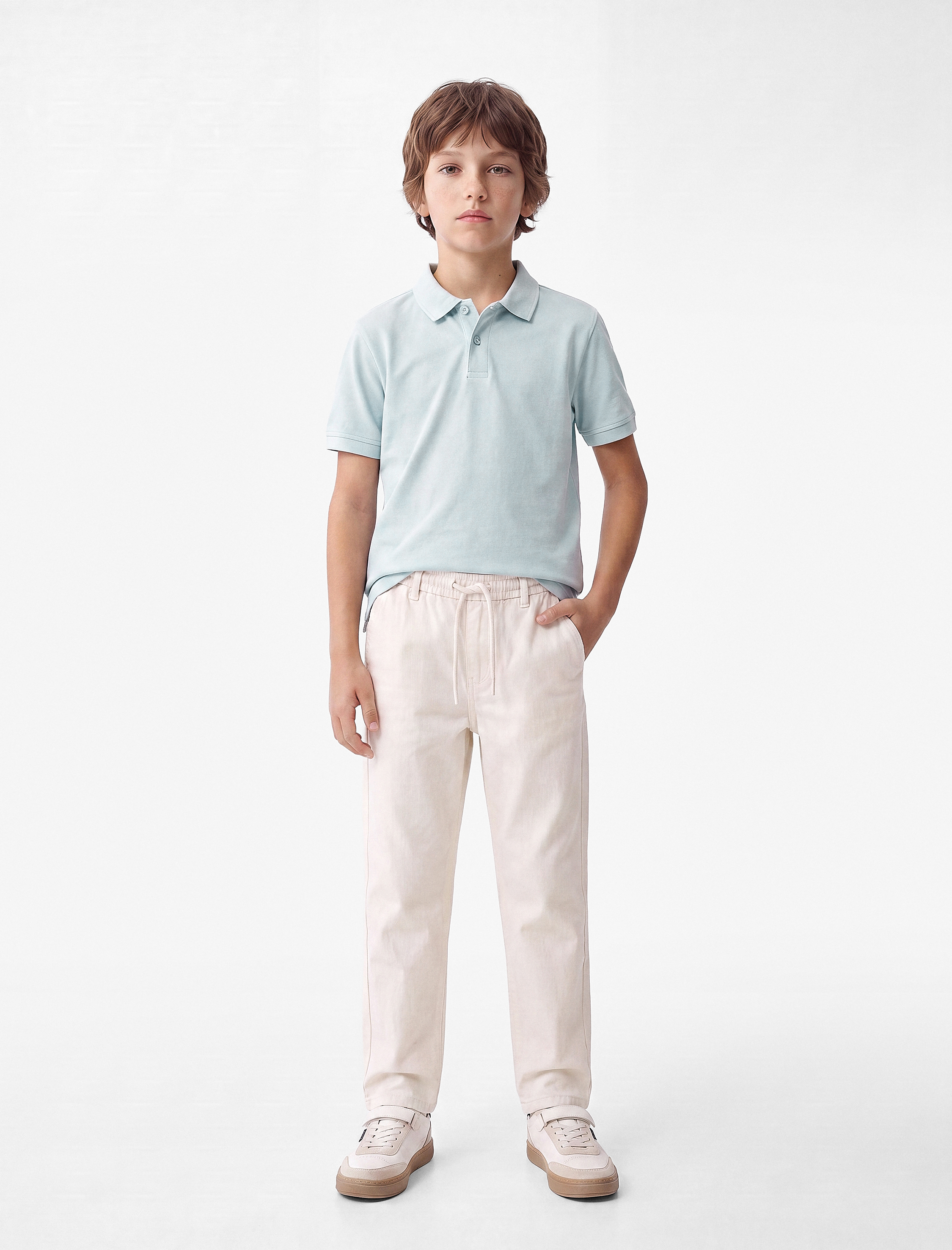  Erkek Çocuk Pamuklu Kısa Kollu Basic Polo Yaka Tişört