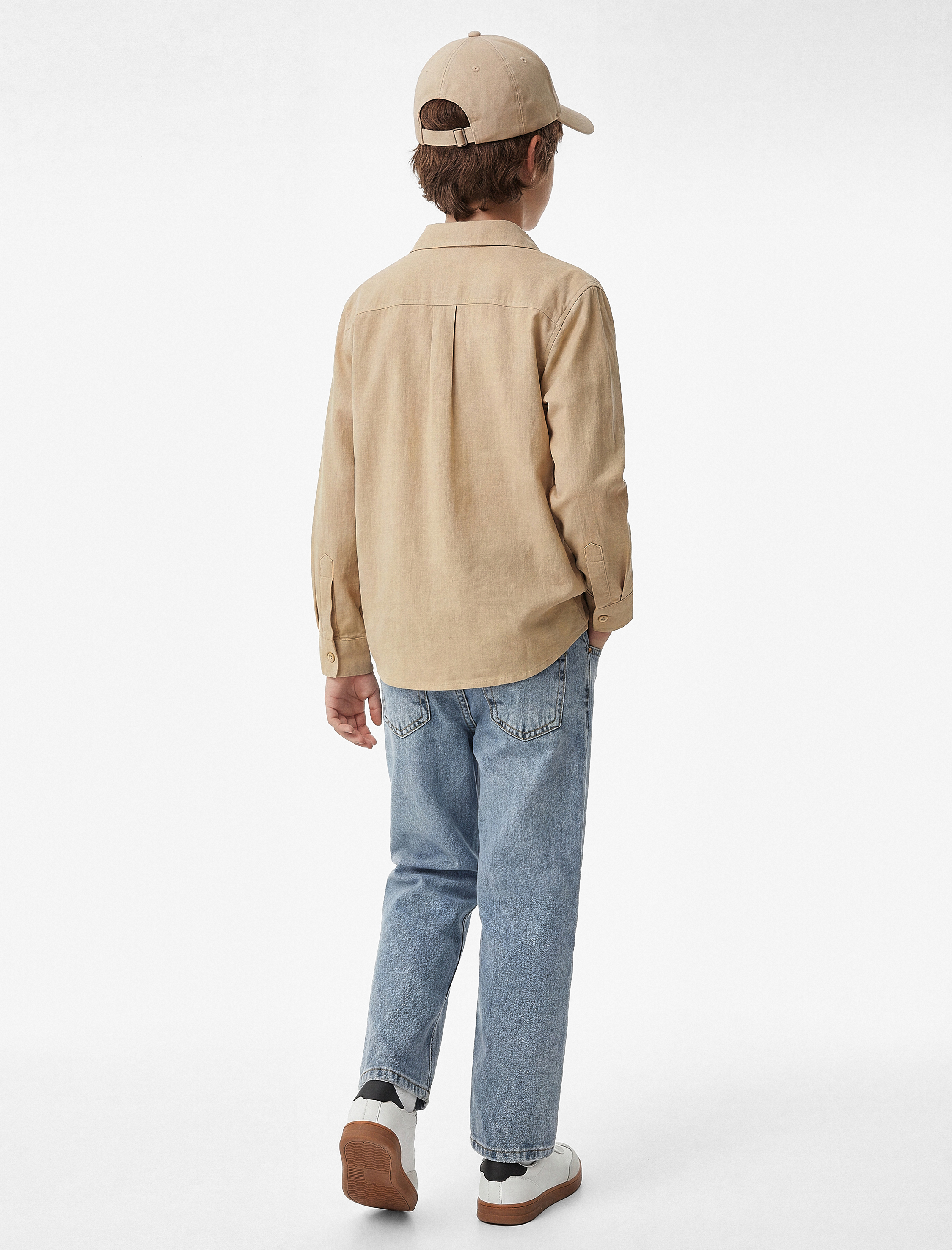  Erkek Çocuk Pamuklu Cepli Loose Fit Denim Pantolon