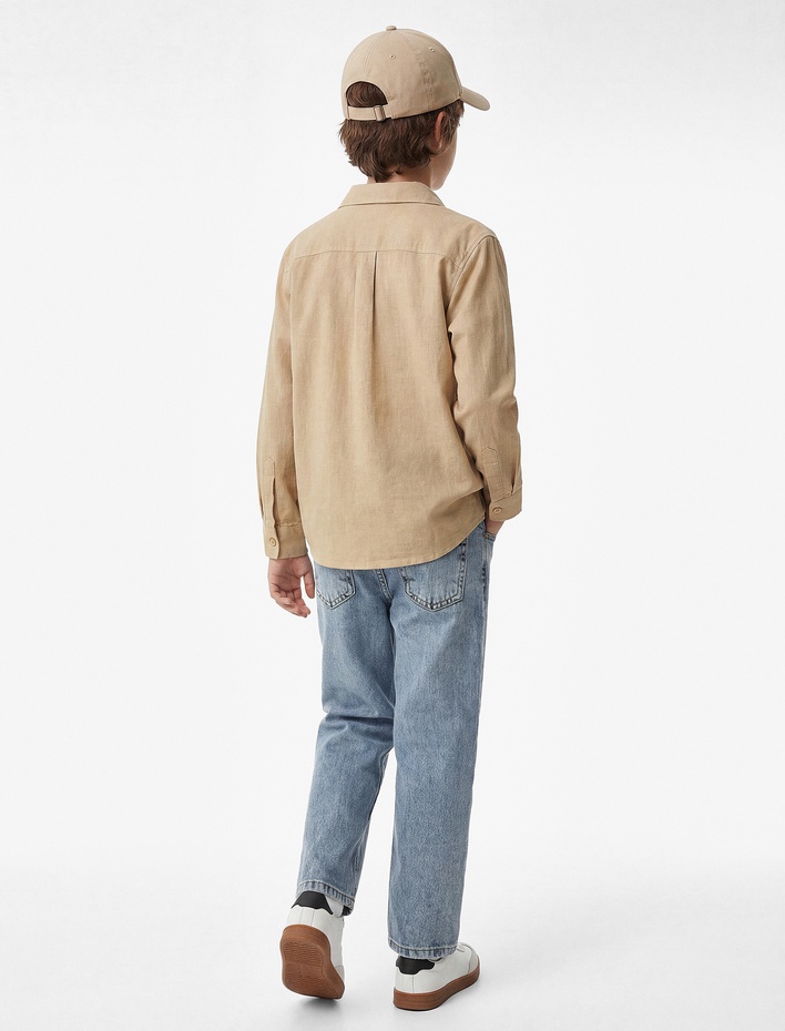 Erkek Çocuk Pamuklu Cepli Loose Fit Denim Pantolon