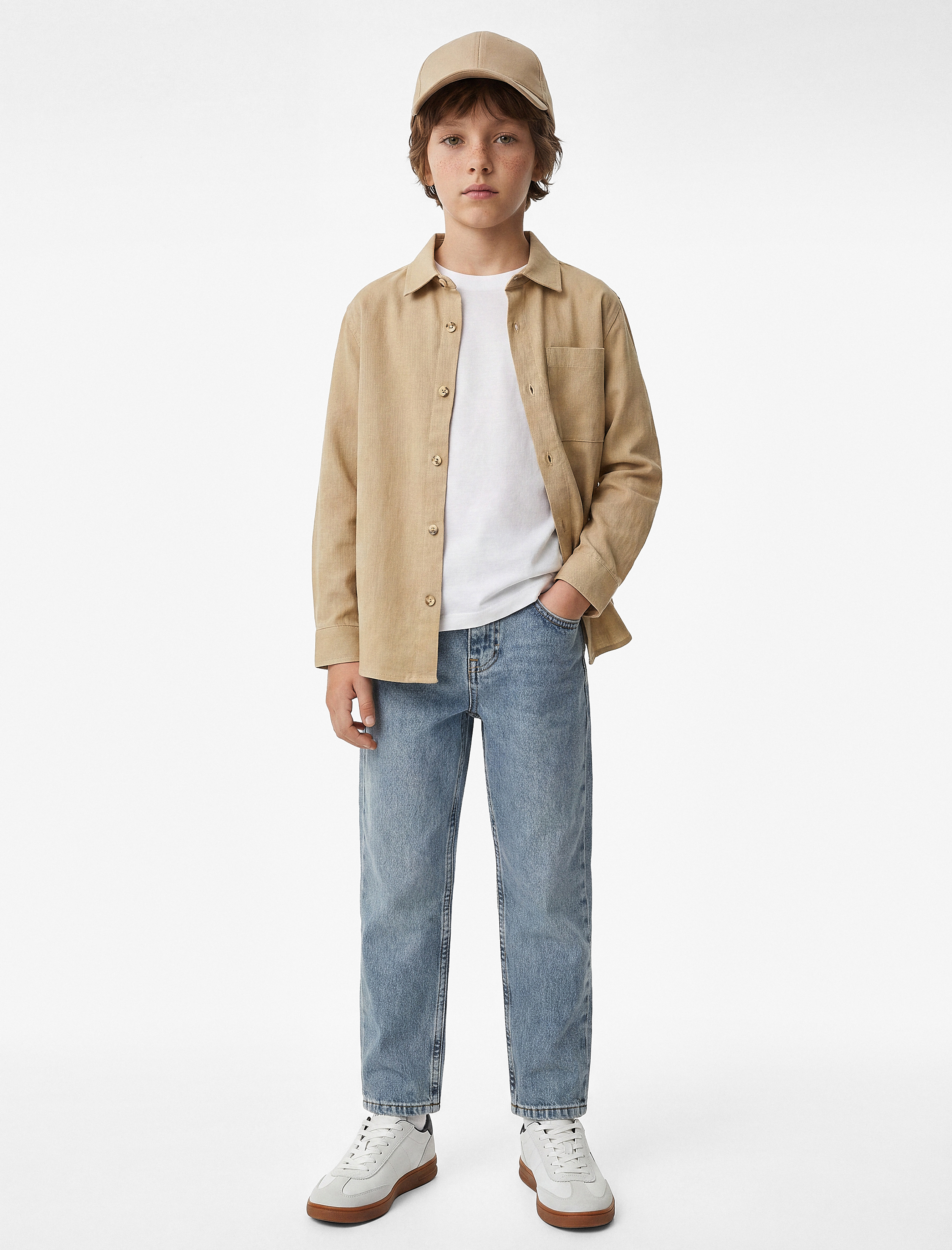  Erkek Çocuk Pamuklu Cepli Loose Fit Denim Pantolon