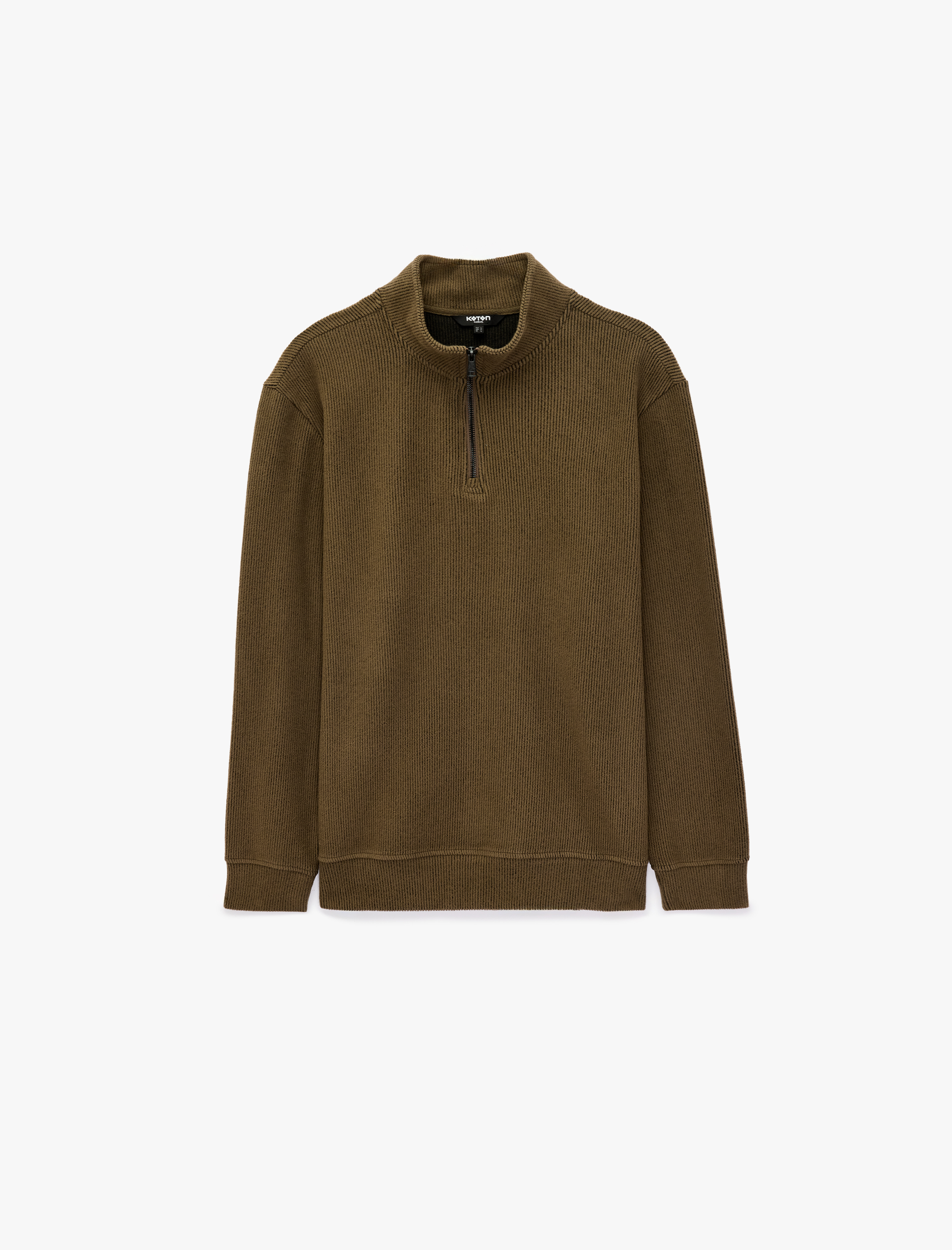   Regular Fit Uzun Kollu Yarım Fermuarlı Sweatshirt