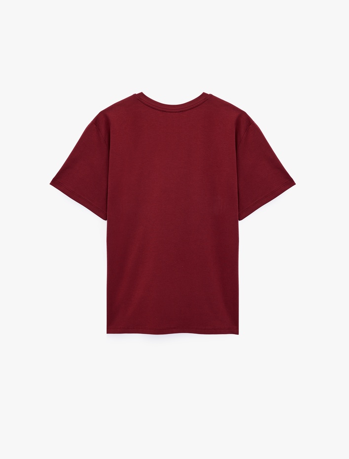  Pamuklu Kısa Kollu Bisiklet Yaka Oversize Basic Tişört