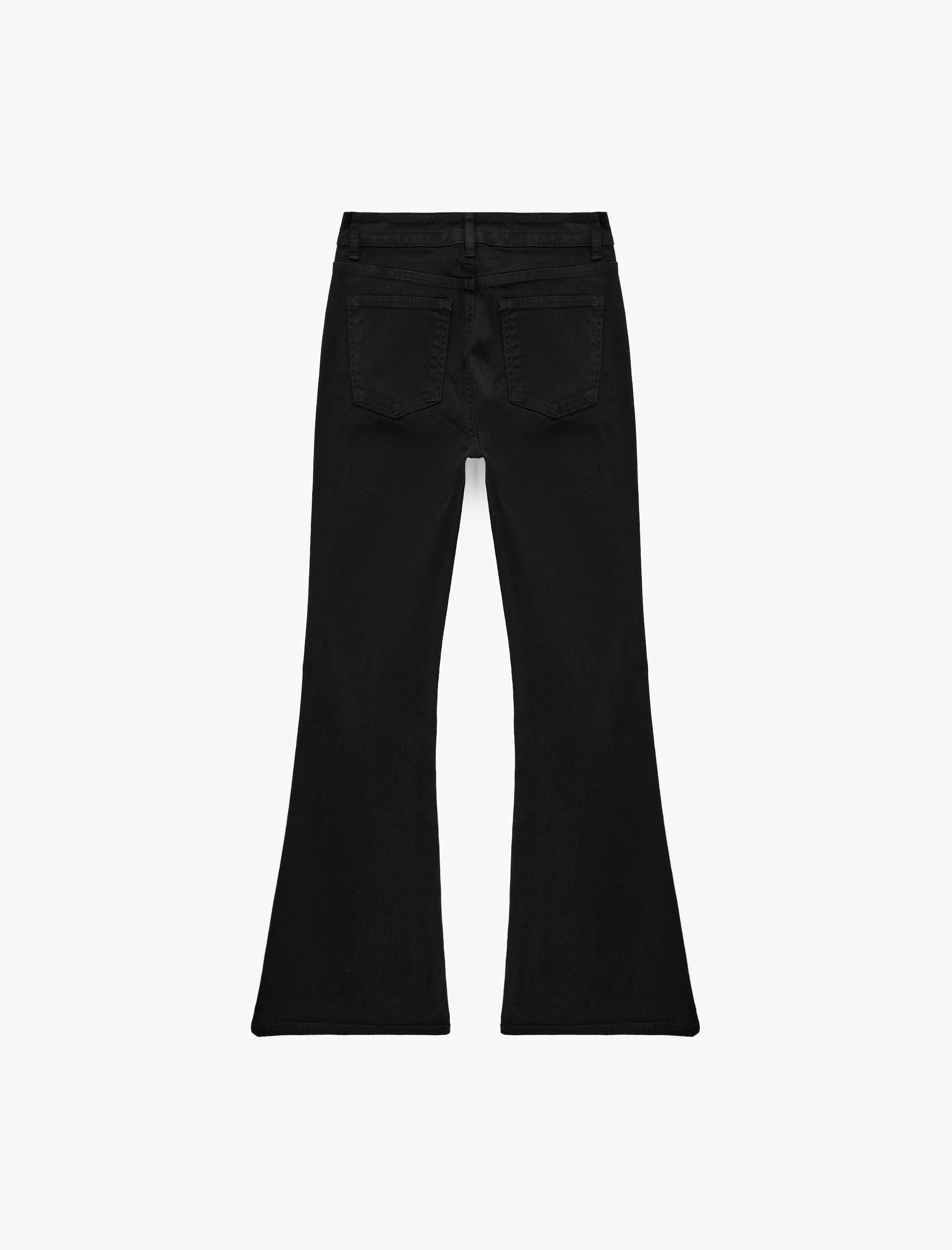   Düğme Detaylı Yüksek Bel Cepli İspanyol Paça Denim Pantolon - Flare Jeans
