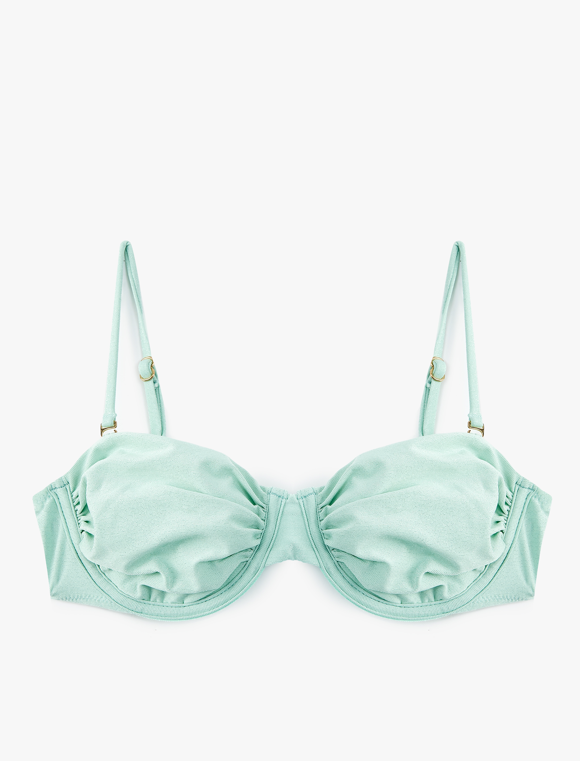   Koton X Sibil Çetinkaya - Büzgülü Parıltılı Balenli Bikini Üstü Çıkarılabilir Askılı