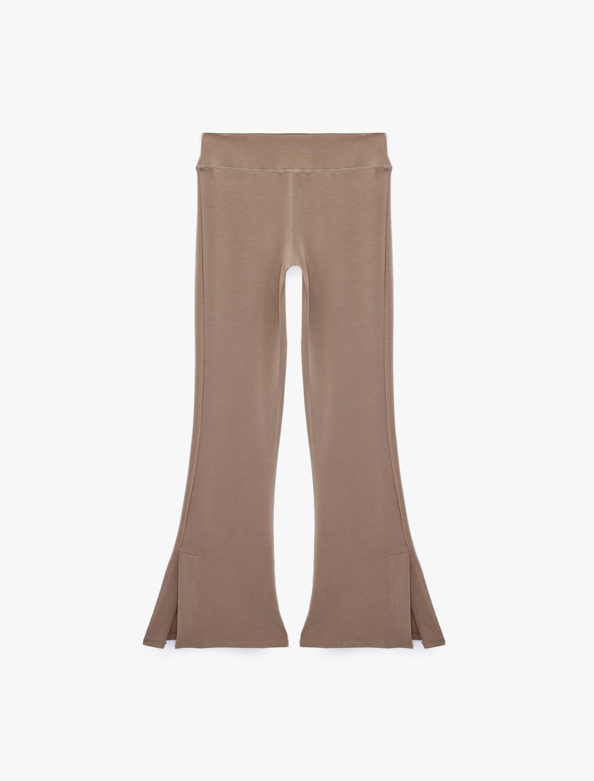   Modal Kumaş Slim Fit Yüksek Bel İspanyol Paça Tayt Yırtmaç Detaylı