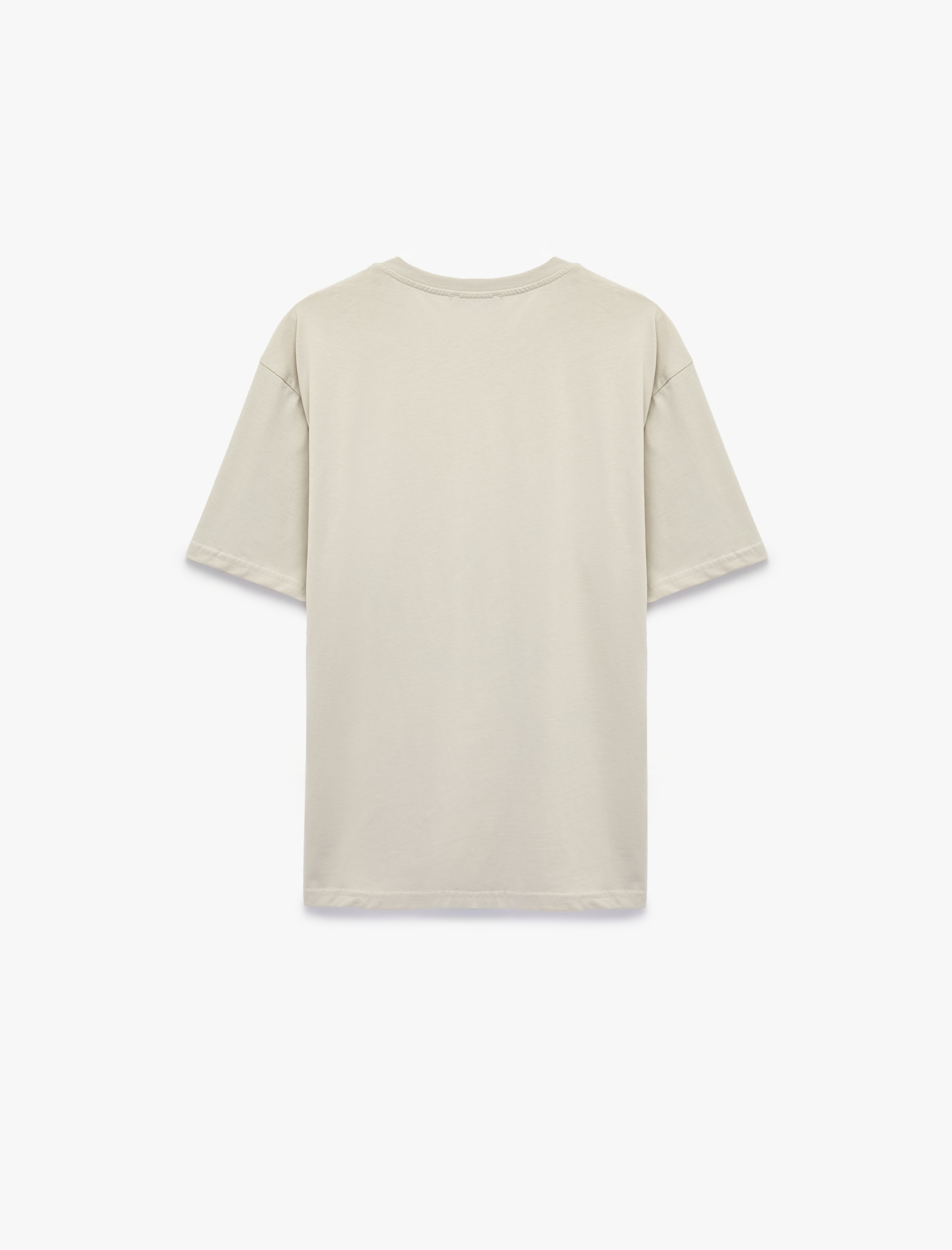   Pamuklu Bisiklet Yaka Kısa Kollu Basic Oversize Tişört