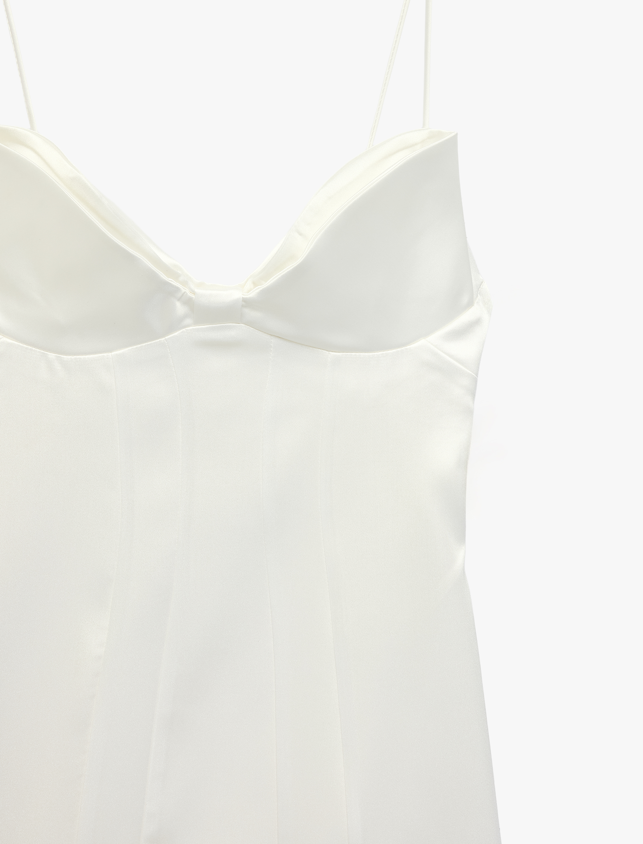   Askılı Kalp Yaka Kolsuz Saten Mini Bridal Elbise
