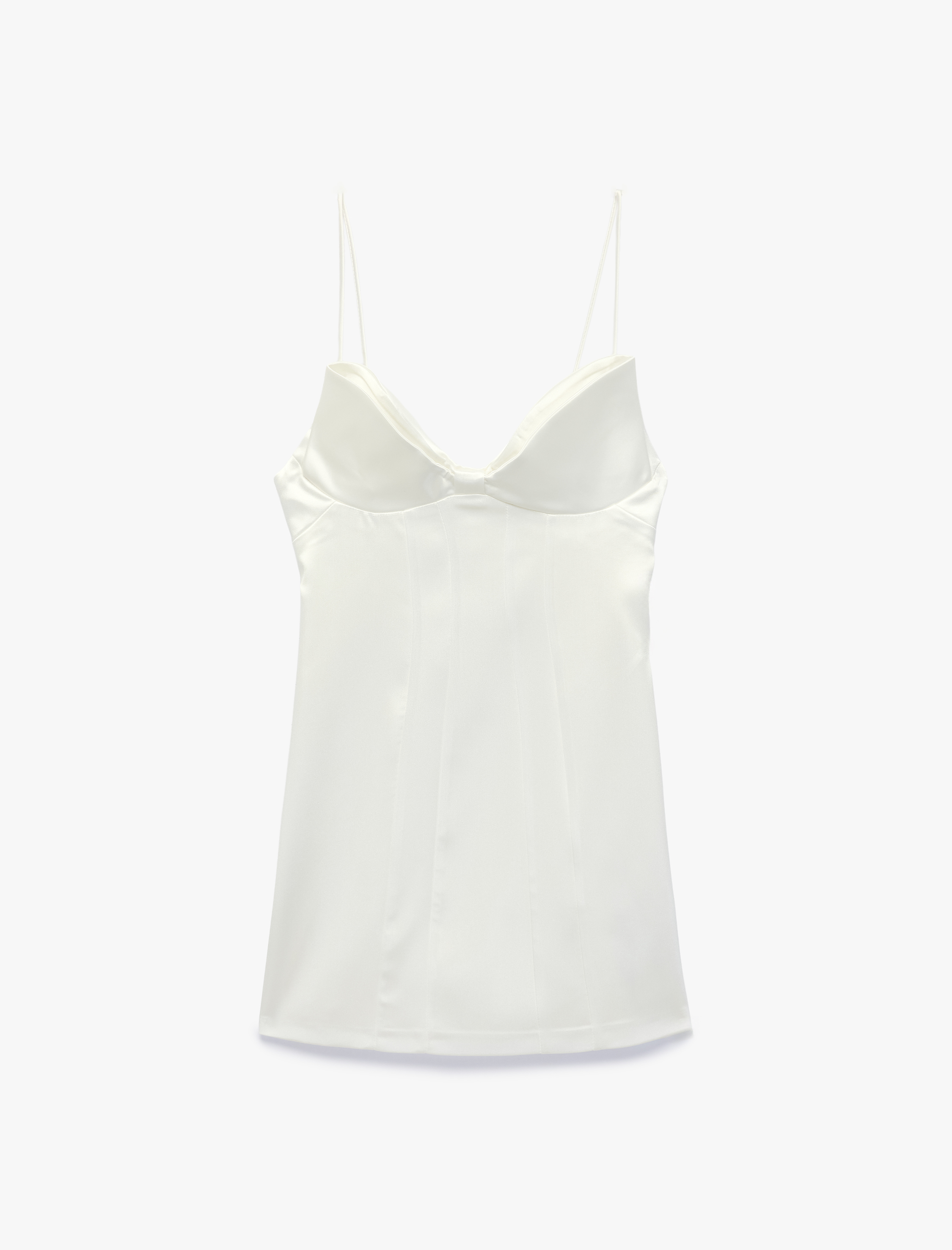   Askılı Kalp Yaka Kolsuz Saten Mini Bridal Elbise