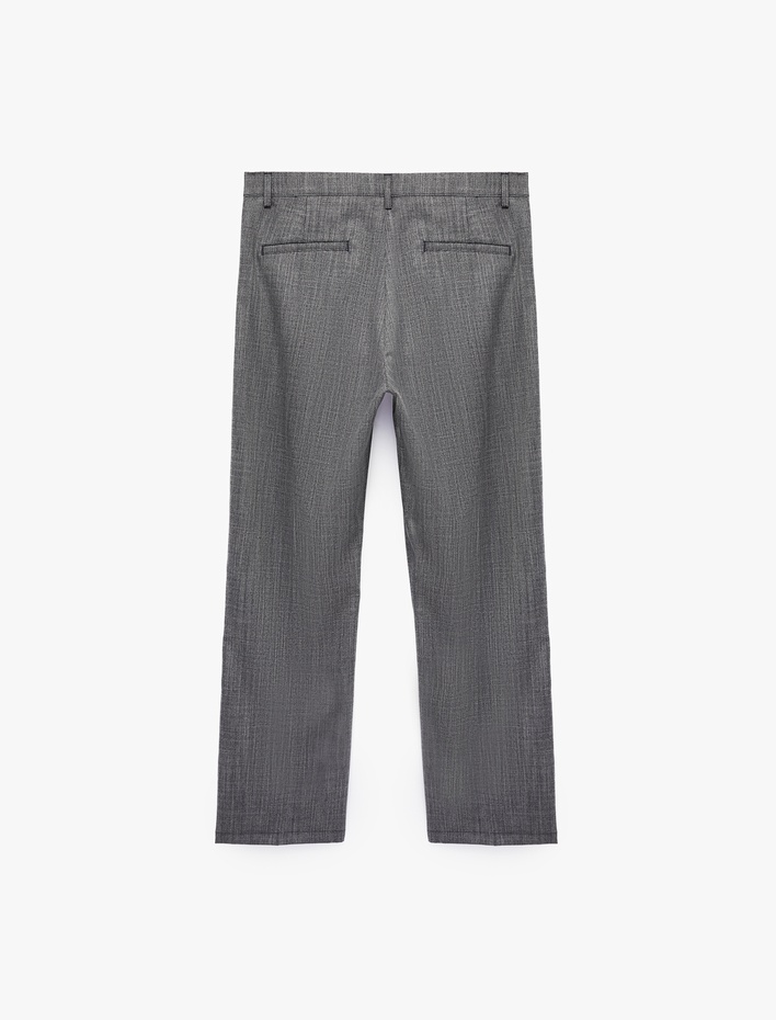 Viskon Karışımlı Cepli Pileli Slim Fit Kumaş Pantolon