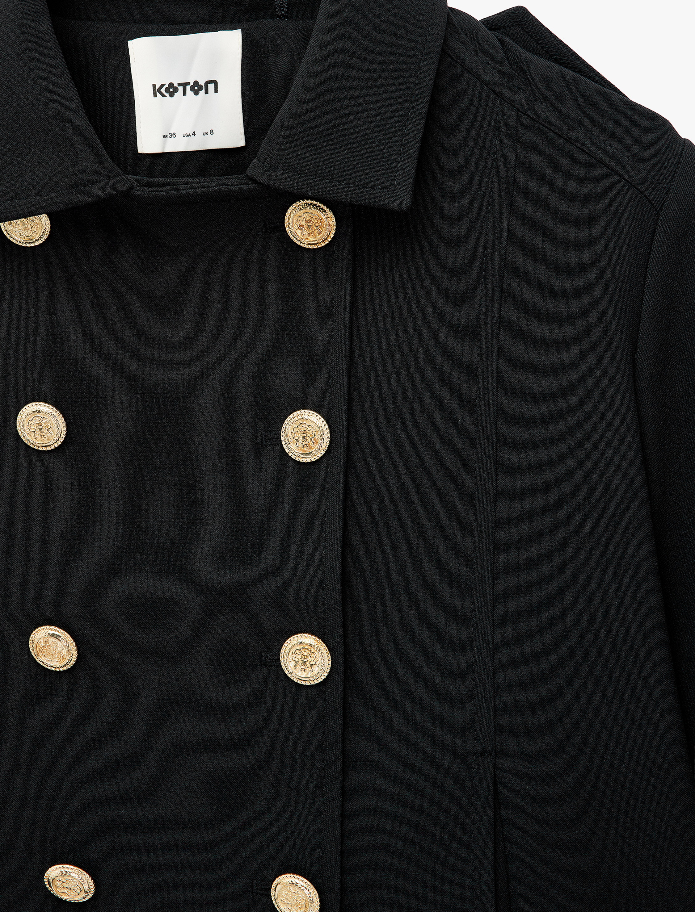   Cepli Uzun Kollu Süslü Düğmeli Gabardin Military Ceket