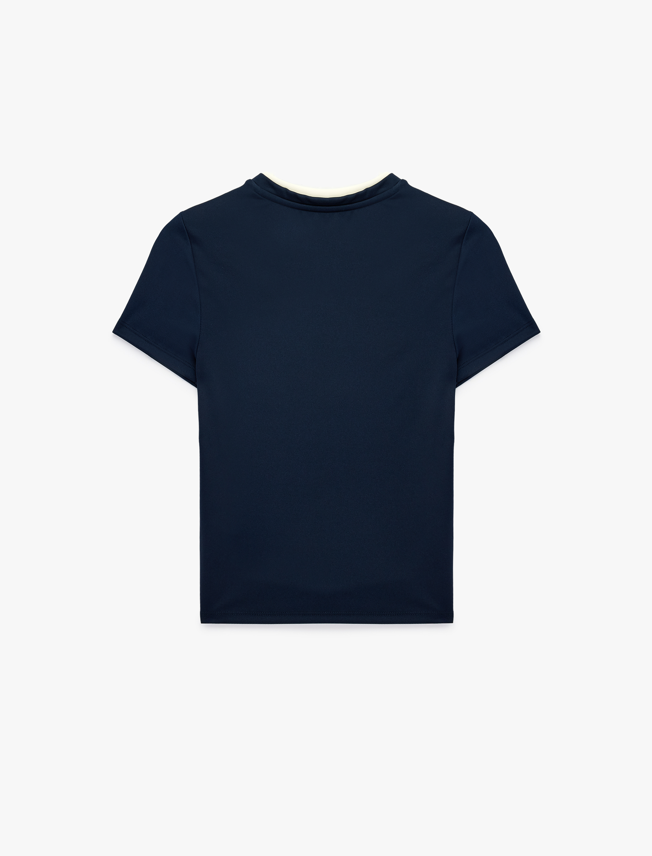   Slim Fit Biyeli Kısa Kollu Bisiklet Yaka Spor Tişört