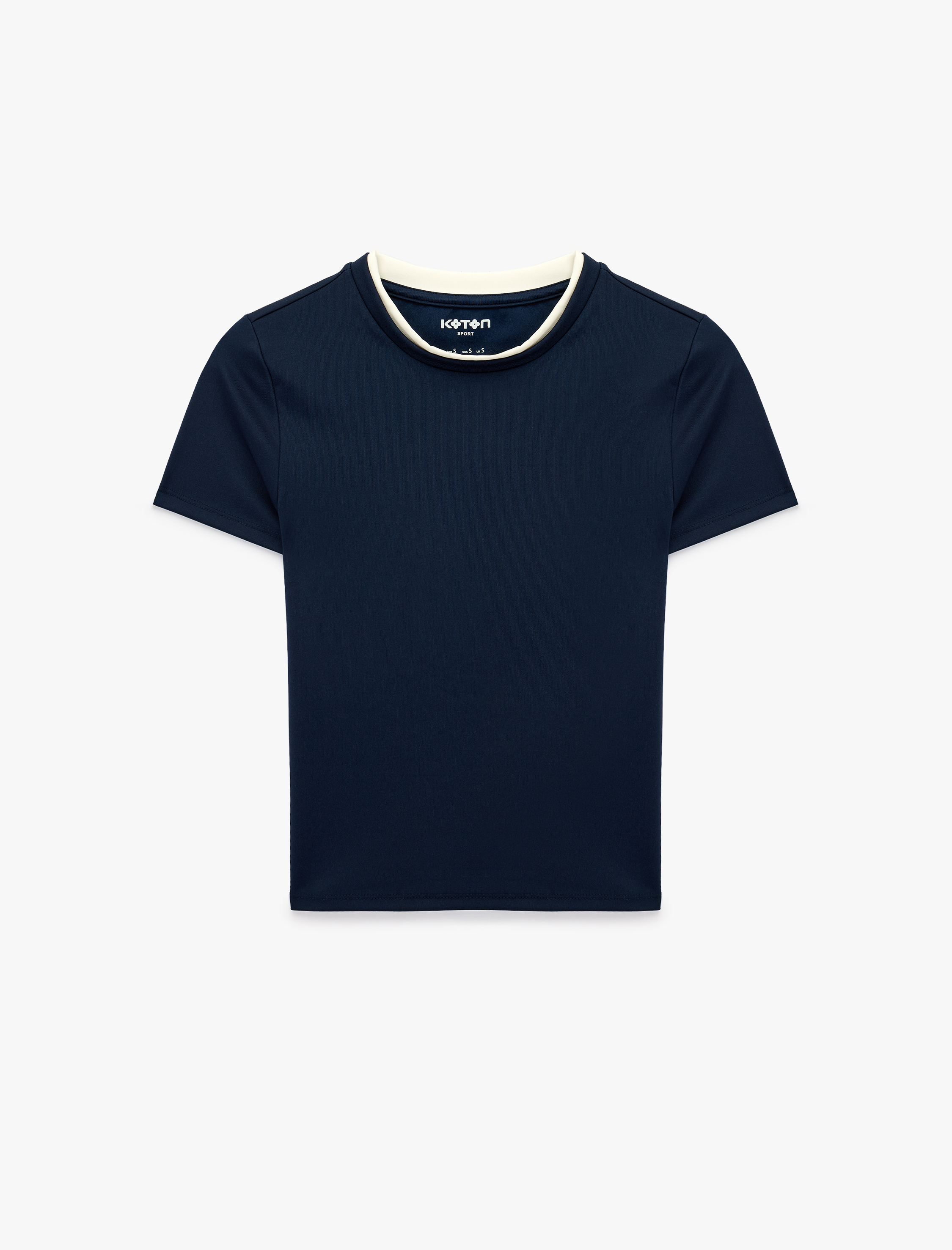   Slim Fit Biyeli Kısa Kollu Bisiklet Yaka Spor Tişört