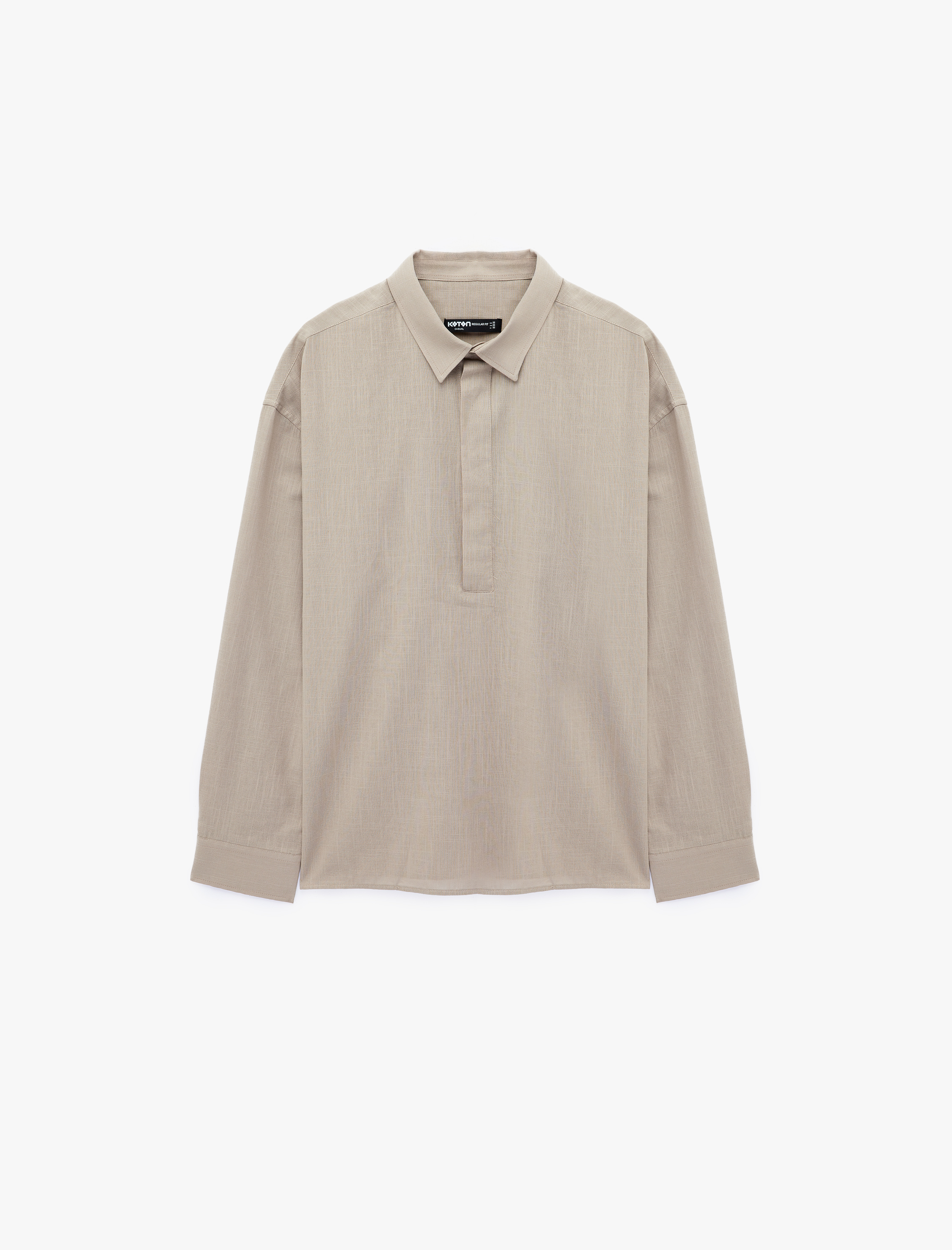   Regular Fit Pamuklu Polo Yaka Uzun Kollu Gömlek