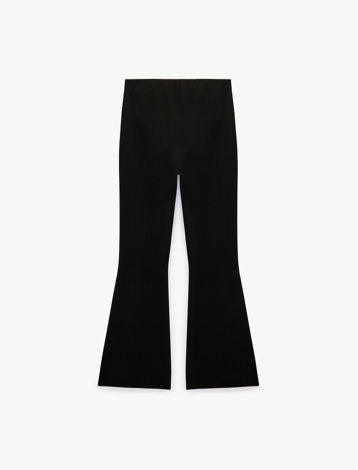  Krep Scuba Kumaş Slim Fit İspanyol Paça Tayt Pantolon