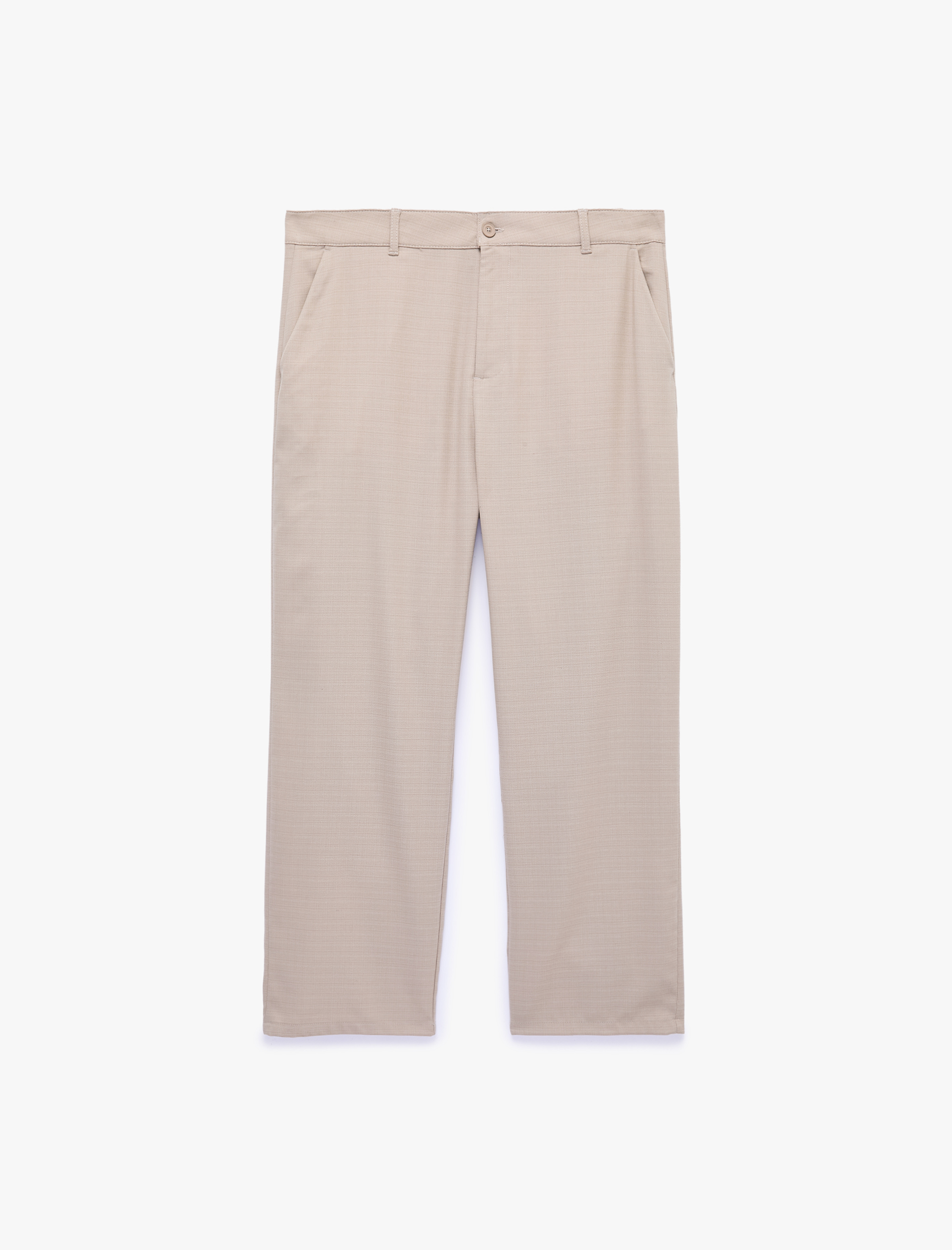   Regular Fit Viskon Karışımlı Cepli Kumaş Pantolon