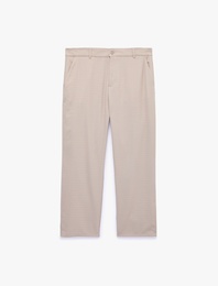 Regular Fit Viskon Karışımlı Cepli Kumaş Pantolon