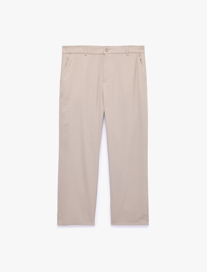  Regular Fit Viskon Karışımlı Cepli Kumaş Pantolon